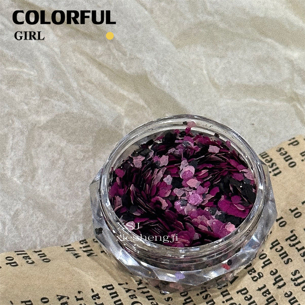 FUN BEADS สไตล์เกาหลี อะไหล่แต่งเล็บ หลากสี แบบกระปุก