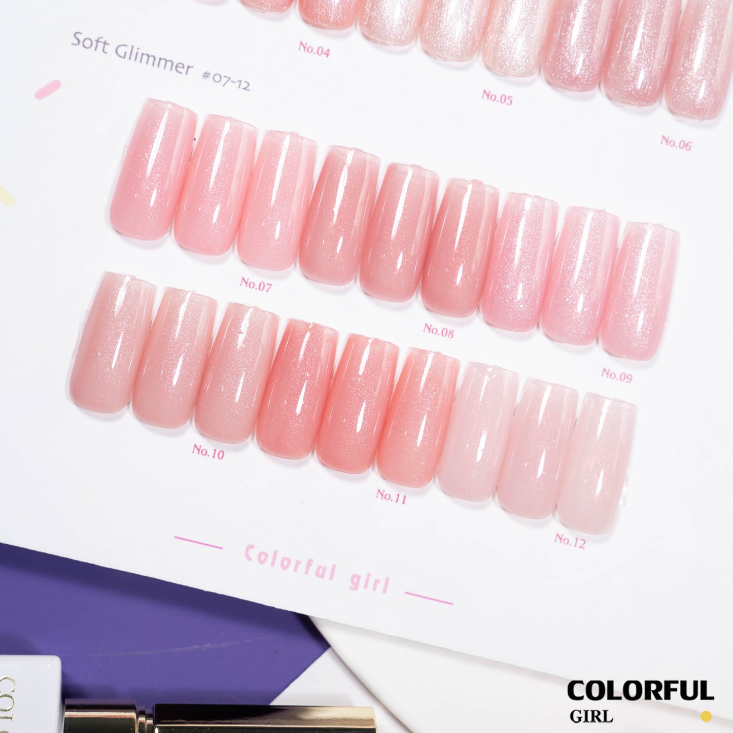 COLORFUL GIRL 12 สี เจลกลิตเตอร์วิบวับ ✨｜เอฟเฟกต์ไข่มุกพิเศษ｜กลิตเตอร์ละเอียดหรูหรา｜โทนแสงระยิบระยับพรีเมียม 💖