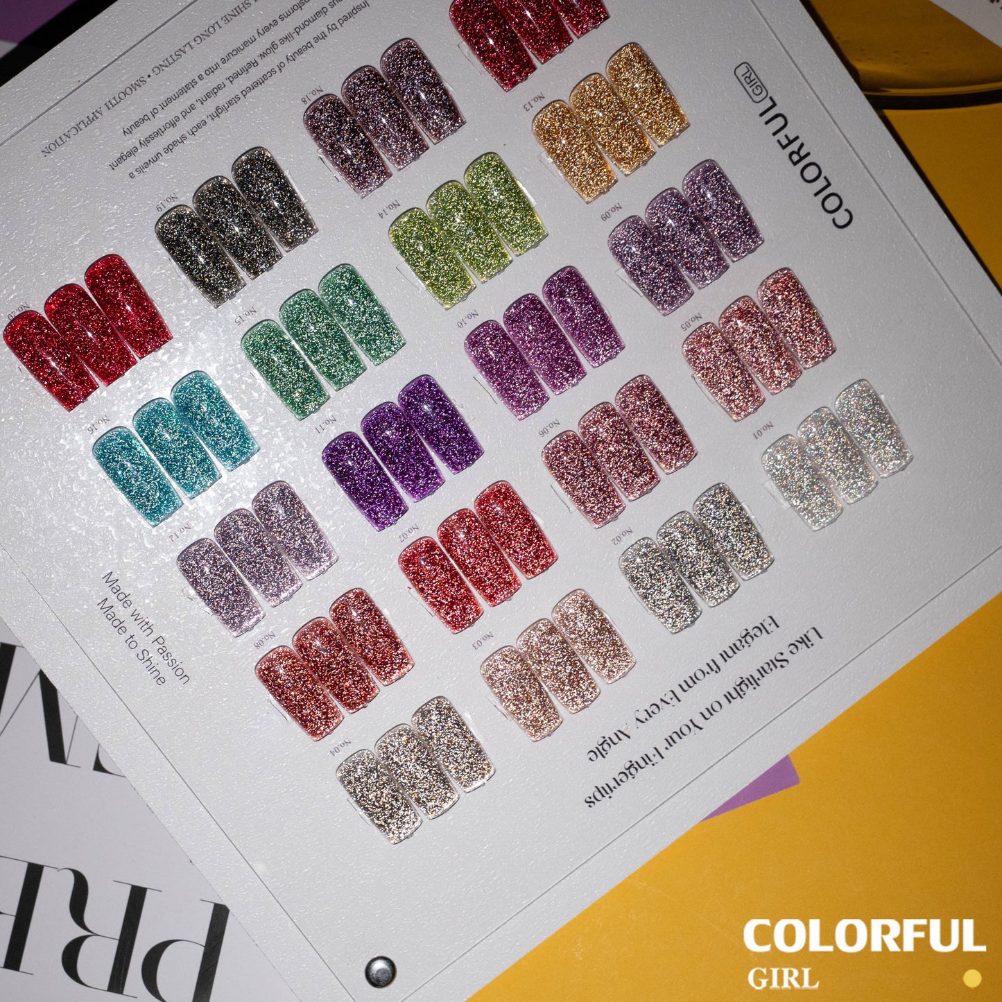 COLORFUL GIRL สีเจลแฟลช 20 สี ✨ เม็ดกลิตเตอร์แน่นพิเศษ｜เอฟเฟกต์แสงวิบวับเล่นมิติ｜ประกายระยิบระยับหรูหราเหมือนแสงดาว 💖