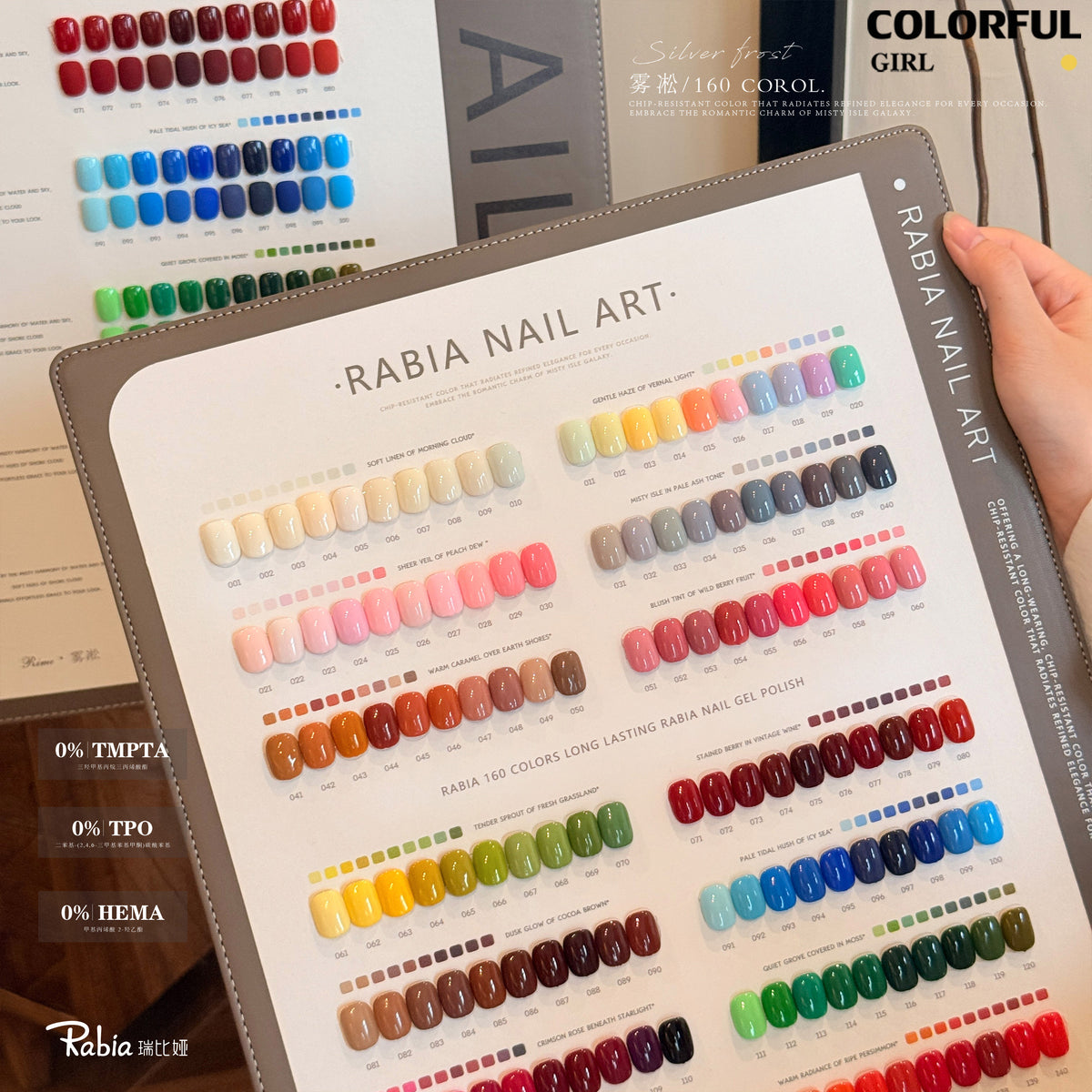 【พร้อมส่ง｜มาใหม่】Rabia สีเจลทาเล็บ 160 สี ชุดสีพื้นสำหรับเปิดร้าน เม็ดสีแน่น สีชัด ปกปิดดี ใช้ทาสีพื้นและเพ้นท์เล็บ ชุดยาทาเล็บเจลพร้อมชาร์ตสีสำเร็จรูป ขาตั้ง และการ์ดสีใหญ่–เล็ก แถมเบสเจลและท็อปเจลเงา 💅✨