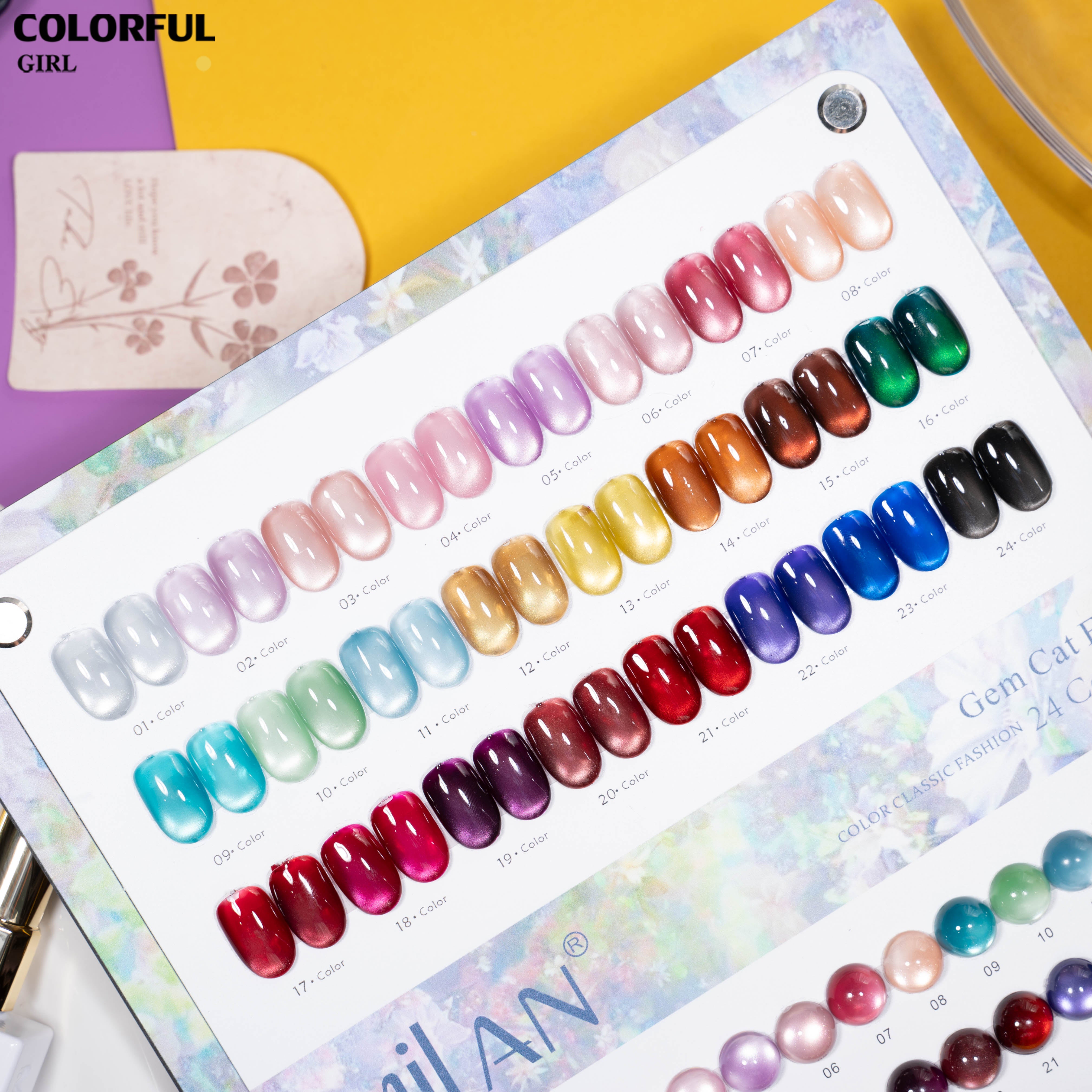 เจลเล็บ MILAN Cat Eye 24 สี สีเจลแคทอาย  |โทนสุภาพ หวานละมุน | เจลแม่เหล็กตาแมว | สีชัด ติดทนนาน สำหรับงานเล็บมืออาชีพ | สร้างเอฟเฟกต์แสงได้ทันที (ทามาให้แล้ว พร้อมใช้งาน)สีเจลแคทอาย