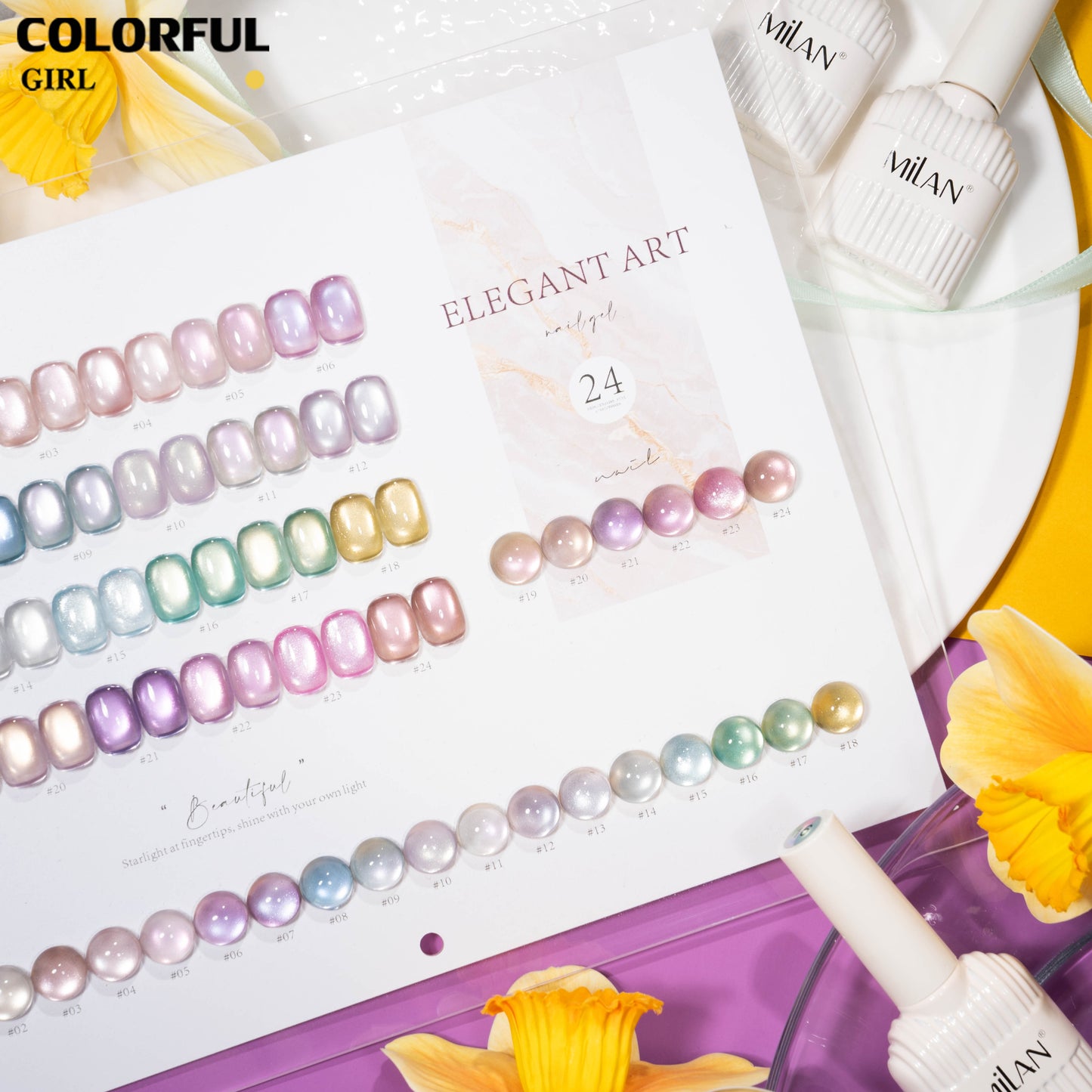 MILAN สีเจลแคทอาย 24 สี｜ฟีลลูกแก้วมุกฉ่ำวาว｜โทนสีมาคารองละมุน｜เล่นแสงสวยเหมือนแสงดาว 💖สีเจลแคทอายเนื้อซาติน