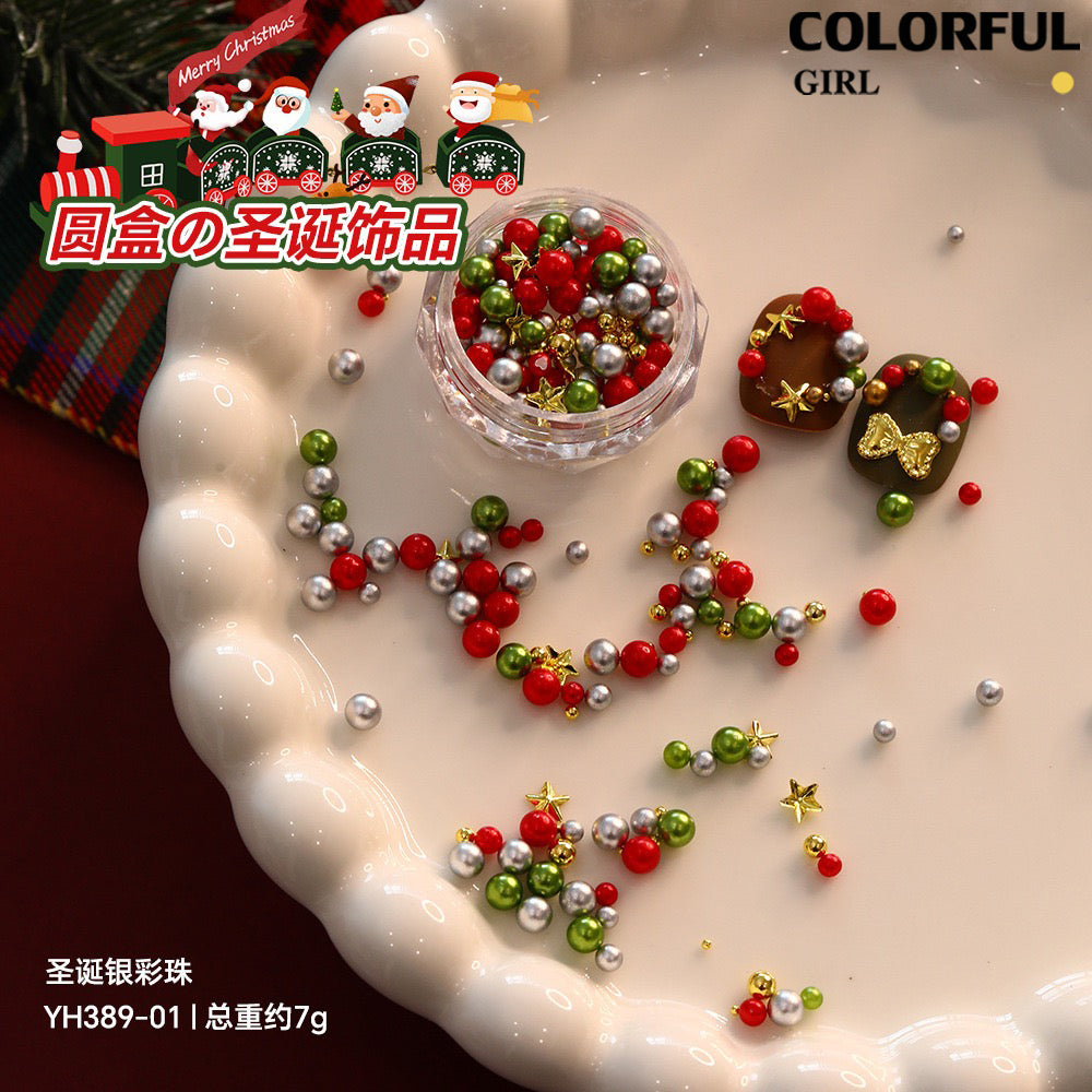 Christmas Nail Art Set DIY 🎄 ชุดตกแต่งเล็บคริสต์มาส | Premium 3D Nail Charms & Stickers | Snowflake Santa Christmas Tree Nail Accessories | Holiday DIY Nail Decoration Collection
