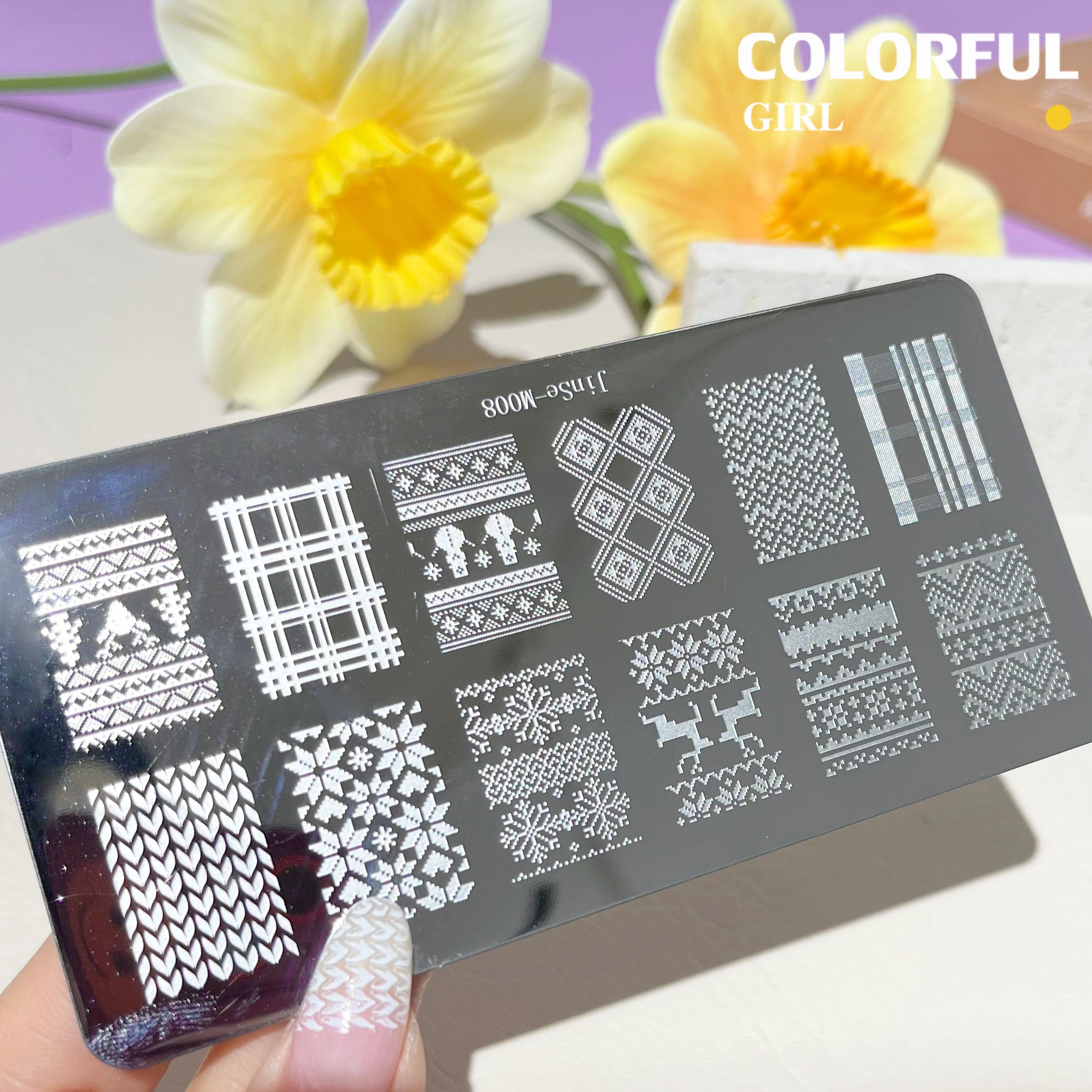 Stamping plate แผ่นปั้มลาย เพ้นท์ลาย ลายฉลุพิมพ์เล็บ  ( มีหลายลายให้เลือก )