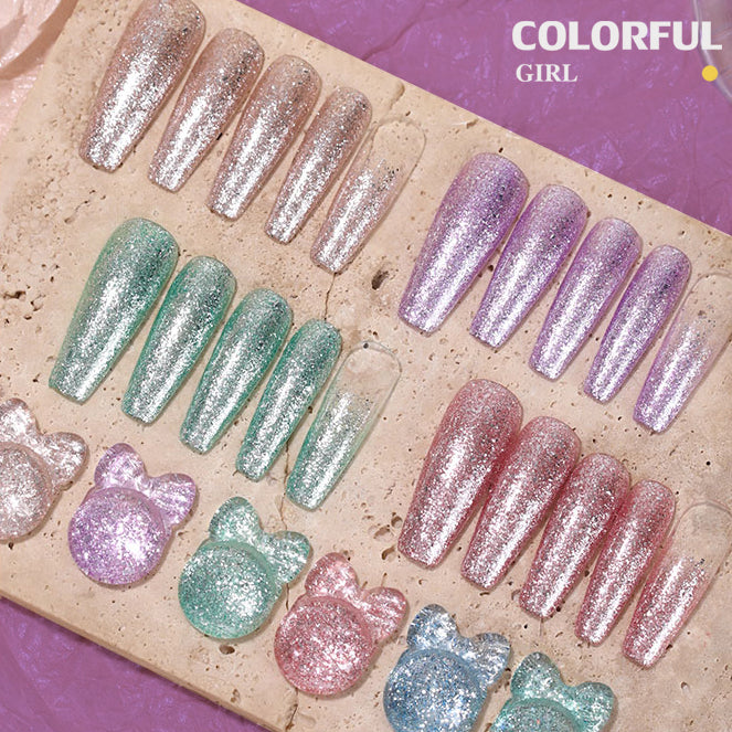 Milan 22สี  สีเจลแฟลชกลิตเตอร์ แพลตติมันแฟลช+ประกายออโรร่า กากเพชรชัด ฟรีชาร์ทสี