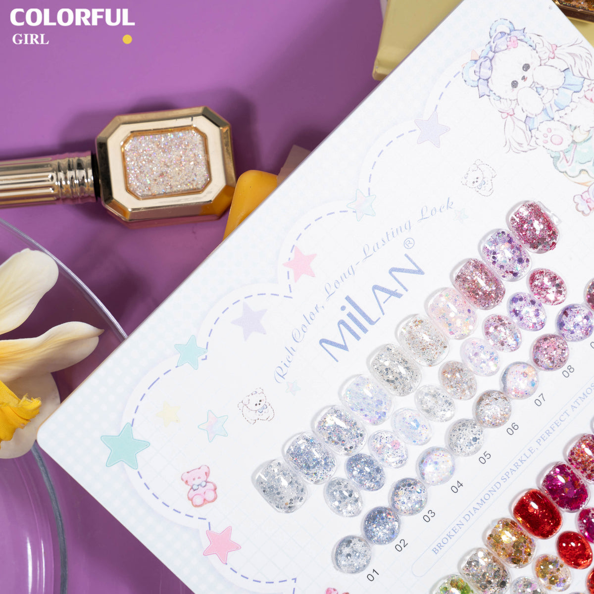 "เจลเล็บ MILAN 20 สี | สีเจลกลิตเตอร์วิบวับจัดเต็ม | วิ้งกระแทกตา เล่นแสงสุดปัง | ทาแล้วดูแพงทันที 💎(ทามาให้แล้ว พร้อมใช้งาน) สีเจลกลิตเตอร์เนื้อแน่น | "