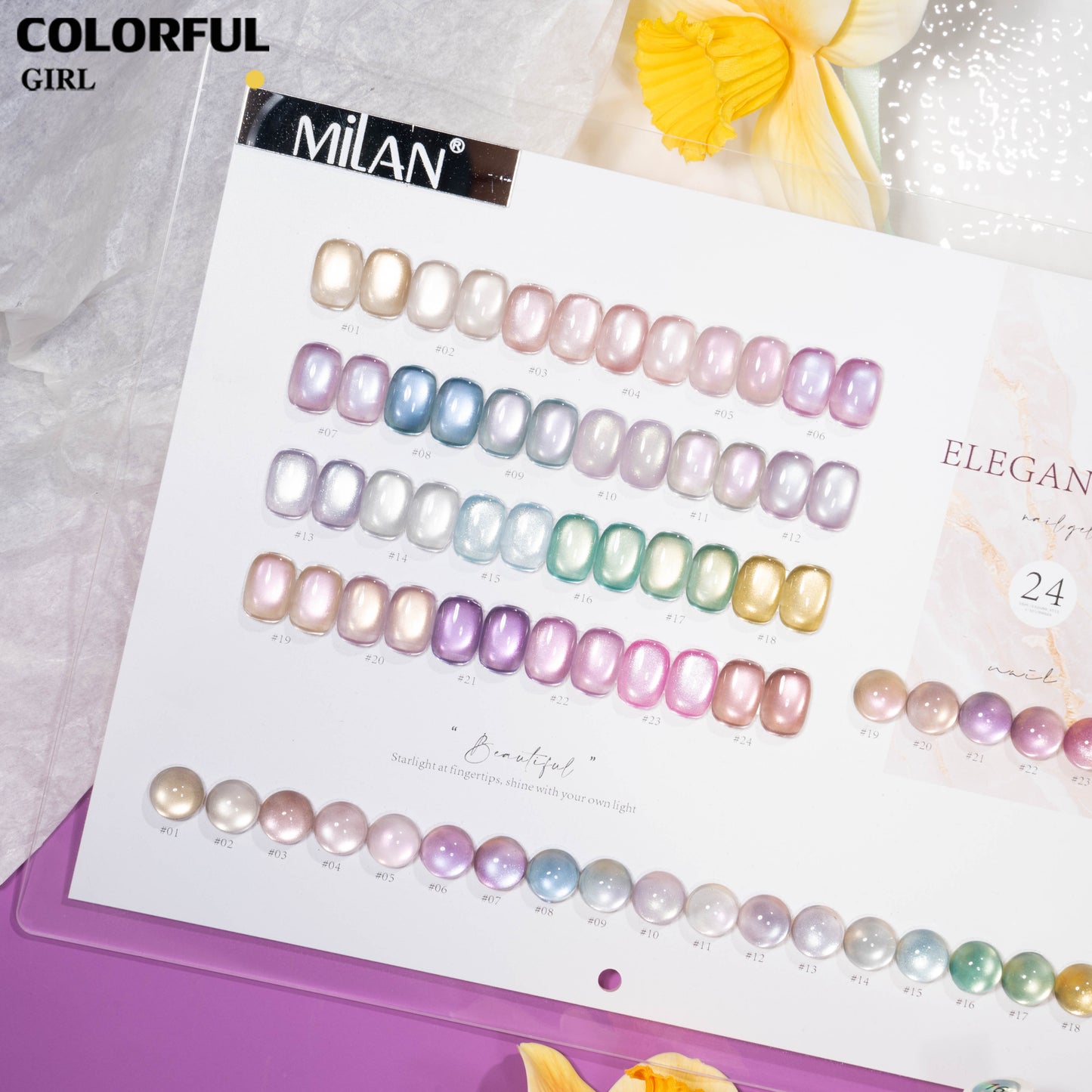 MILAN สีเจลแคทอาย 24 สี｜ฟีลลูกแก้วมุกฉ่ำวาว｜โทนสีมาคารองละมุน｜เล่นแสงสวยเหมือนแสงดาว 💖สีเจลแคทอายเนื้อซาติน