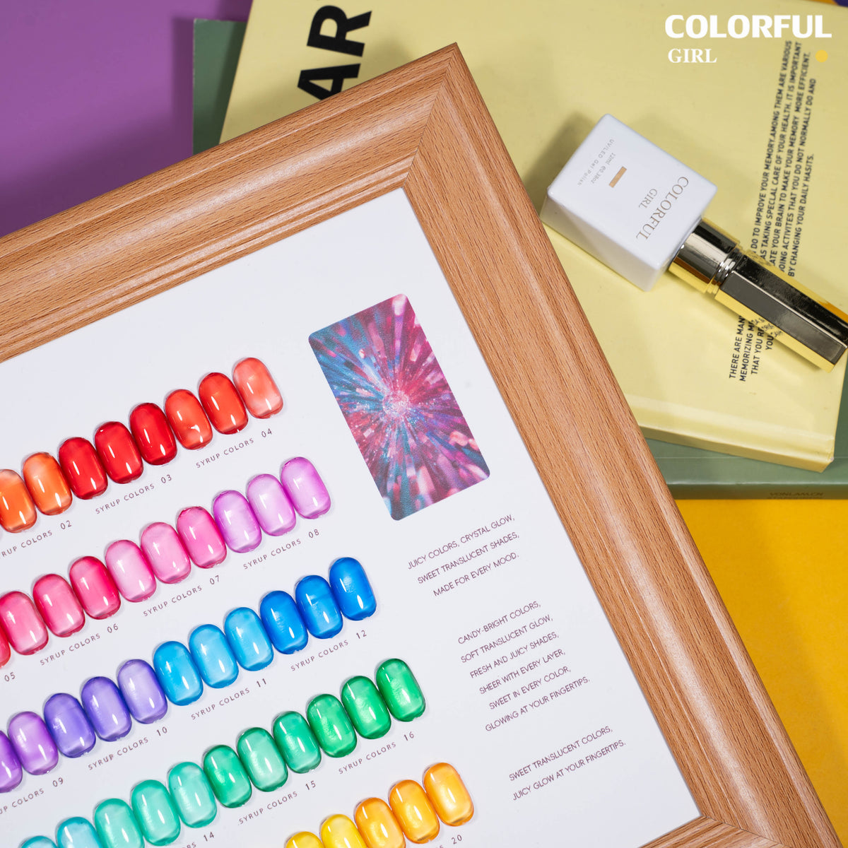 【พร้อมส่ง】สีเจลไซรัป  20 สี COLORFUL GIRL (COLORFUL GIRL)สีลูกกวาด โทนสีสะอาด ดูสบายตา  (พร้อมใช้งาน) ✨