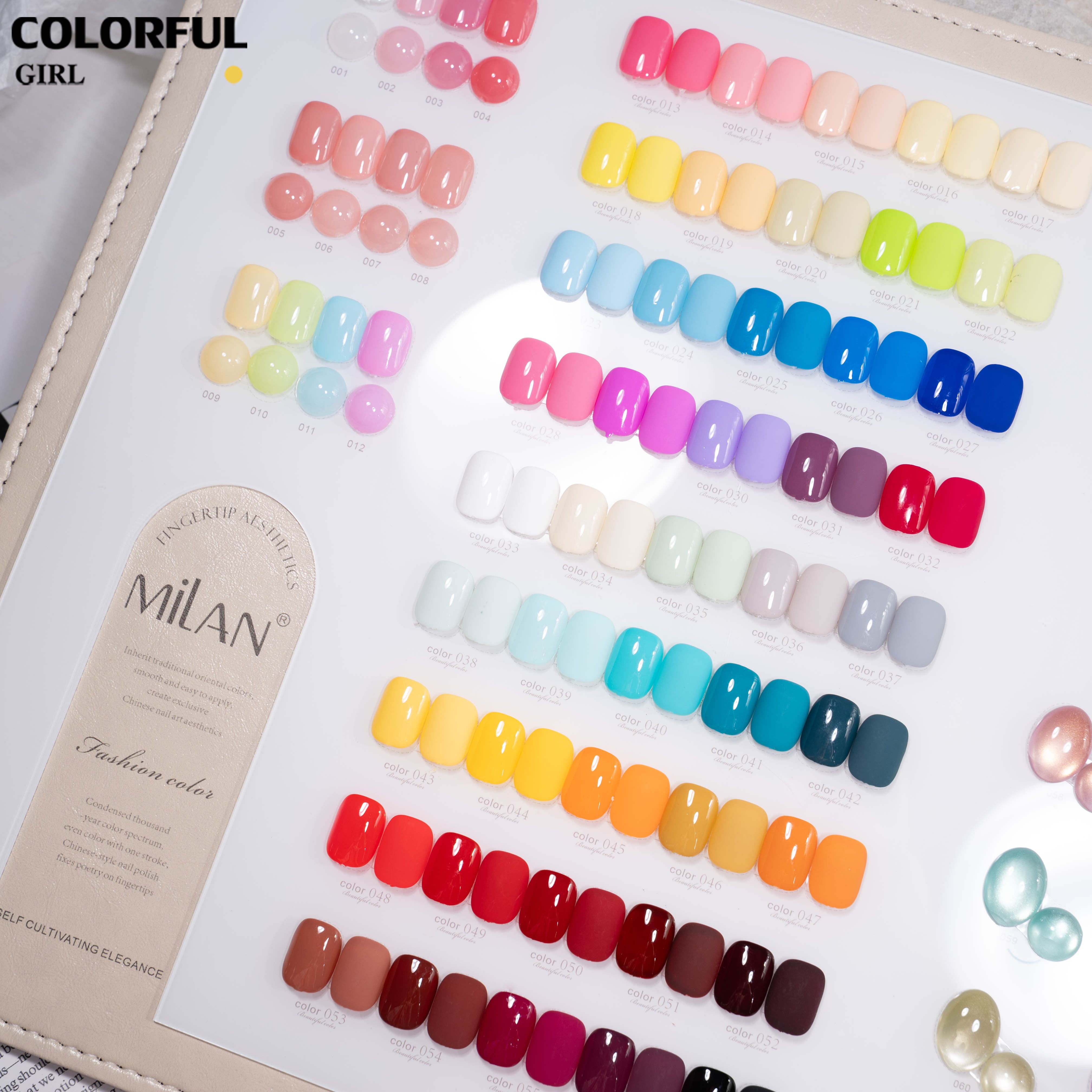 【พร้อมส่ง】Milan สีเจล 65 สี ชุดสำหรับเปิดร้านทำเล็บ สีเจลกลิตเตอร์ สีเจลสีพื้น สีเจลไซรัป สีเจลแคทอาย ครบในชุดเดียว พร้อมชาร์ตสีและชาร์ตโชว์สี