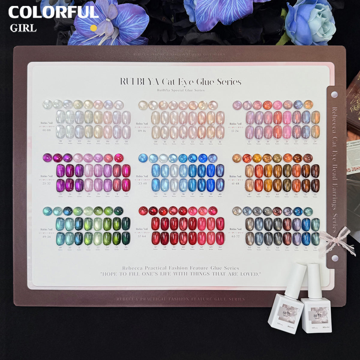 【พร้อมส่ง】Rabia 72 สี  ✨ สีเจลแคทอายเนื้อซาติน + สีเจลแคทอายลูกแก้ว ครบเซ็ต 72 สี สีสวยแน่นชัด ติดทนนาน เงางามประกายหรูหรา เหมาะสำหรับร้านทำเล็บมืออาชีพและใช้ส่วนตัว แถมฟรีชาร์ทสี Cat Eye 72 สี (ทามาให้แล้ว พร้อมใช้งาน)