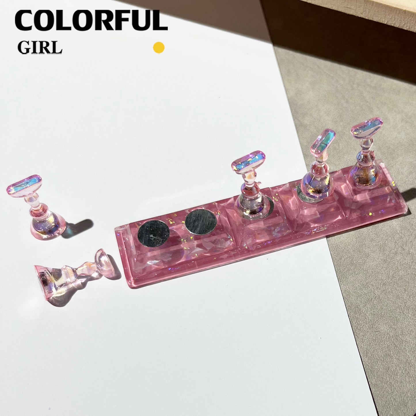 【พร้อมส่ง】ชั้นวางเล็บปลอม แบบแม่เหล็ก สําหรับตกแต่งเล็บออโรร่า กาวดินน้ำมันติดแท่นทำเล็บปลอม