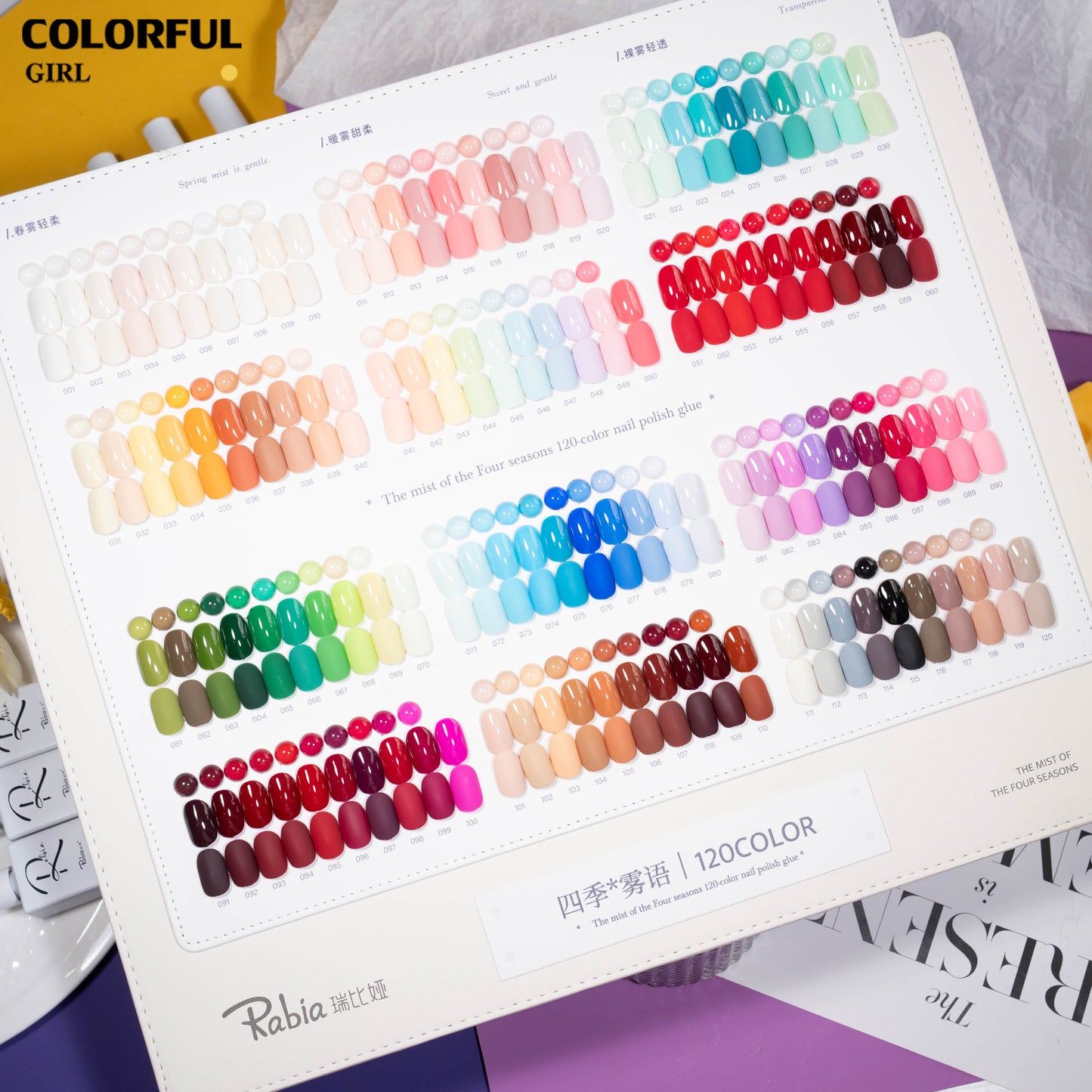 พร้อมส่ง มาใหม่ ยาทาเล็บเจล Rabia 120 สี ชุดสีพื้นสำหรับเปิดร้าน ทาได้เพ้นท์ได้ เม็ดสีชัดเจน ชุดยาทาเล็บ ชุดสีพื้น สินค้าขายดี พร้อมชาร์ตสำเร็จรูป