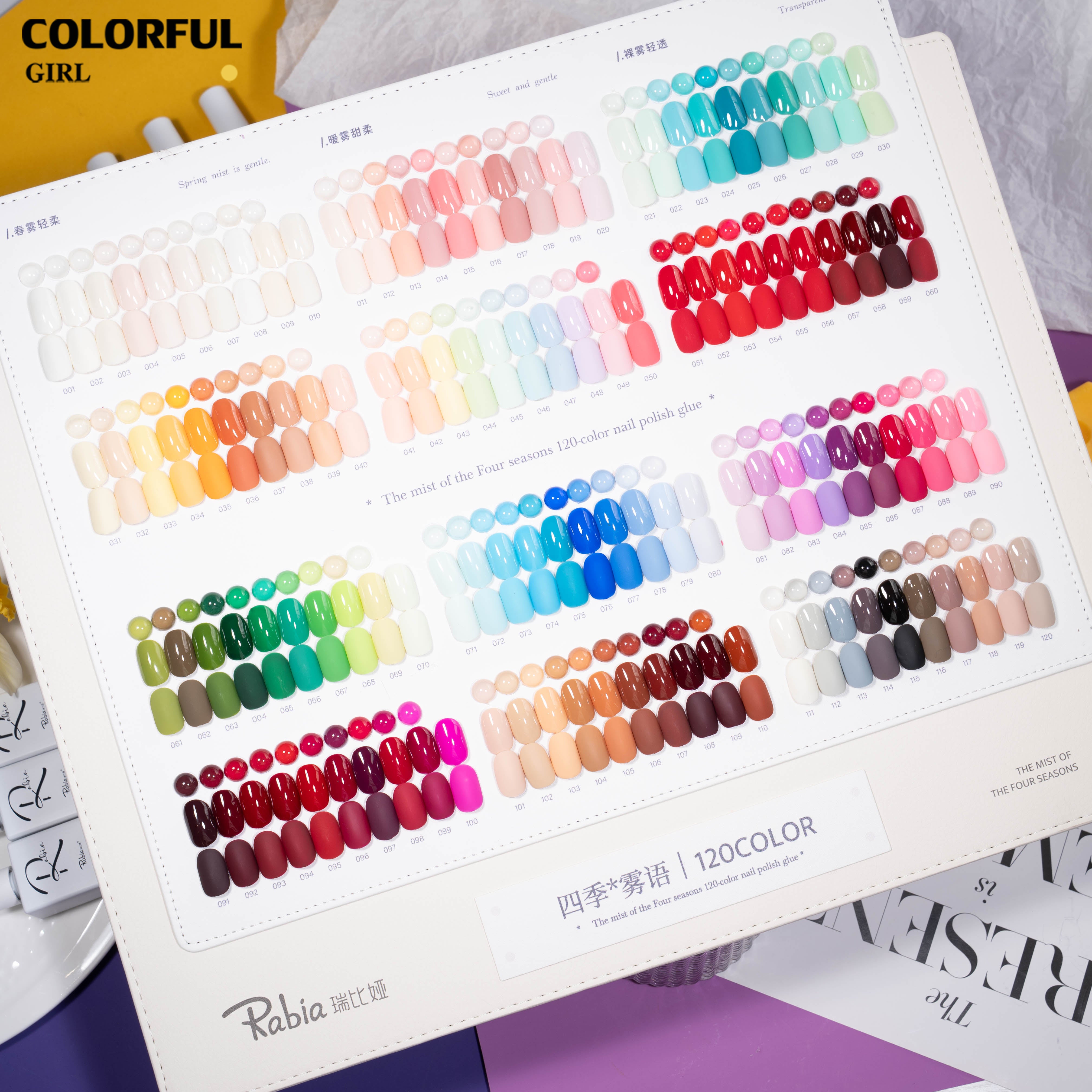 พร้อมส่ง มาใหม่ ยาทาเล็บเจล Rabia 120 สี ชุดสีพื้นสำหรับเปิดร้าน ทาได้เพ้นท์ได้ เม็ดสีชัดเจน ชุดยาทาเล็บ ชุดสีพื้น สินค้าขายดี พร้อมชาร์ตสำเร็จรูป