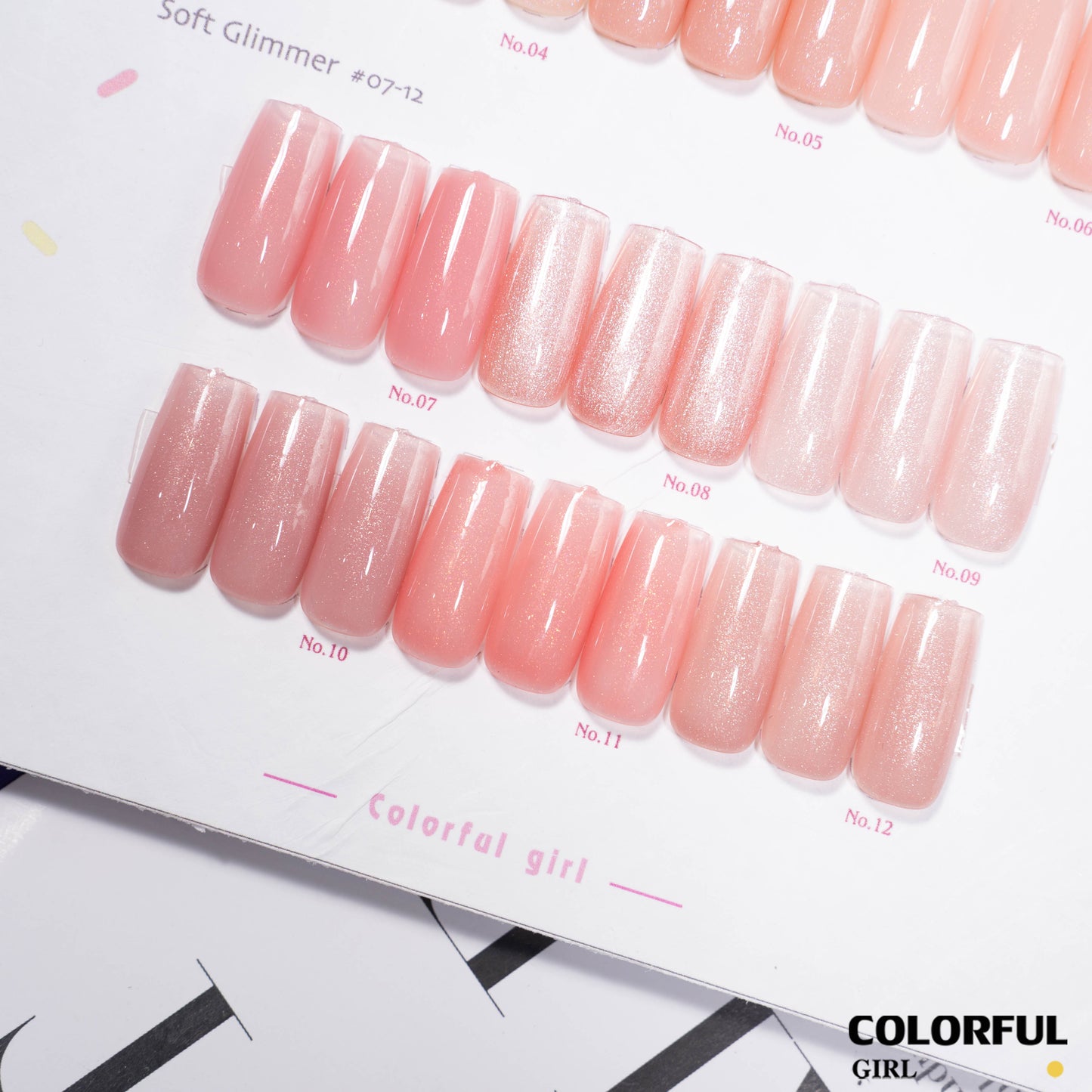 COLORFUL GIRL 12 สี เจลกลิตเตอร์วิบวับ ✨｜เอฟเฟกต์ไข่มุกพิเศษ｜กลิตเตอร์ละเอียดหรูหรา｜โทนแสงระยิบระยับพรีเมียม 💖