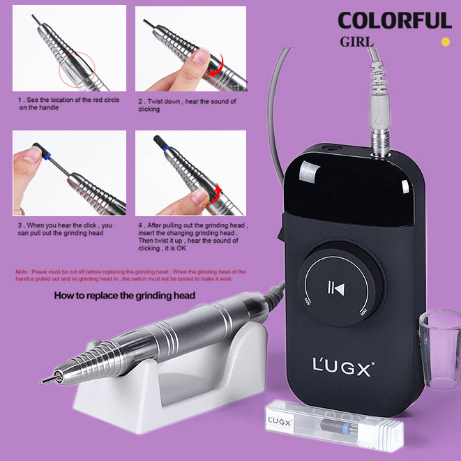 LUGX  รุ่น LG609 ครื่องเจียรเล็บ  35000RPM  ( แถมหัวเจียร )