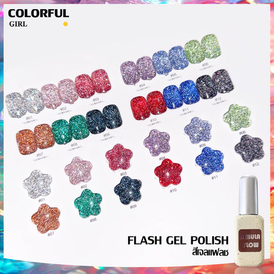 【พร้อมส่ง】NF-003｜เบอร์ 1-12 แบบแยกขวด สีเจลแฟลช NebulNFlow |สีทาเล็บเจล สีเจลทาเล็บ ส่งไว แถม ชาร์ทสี ต้องอบ