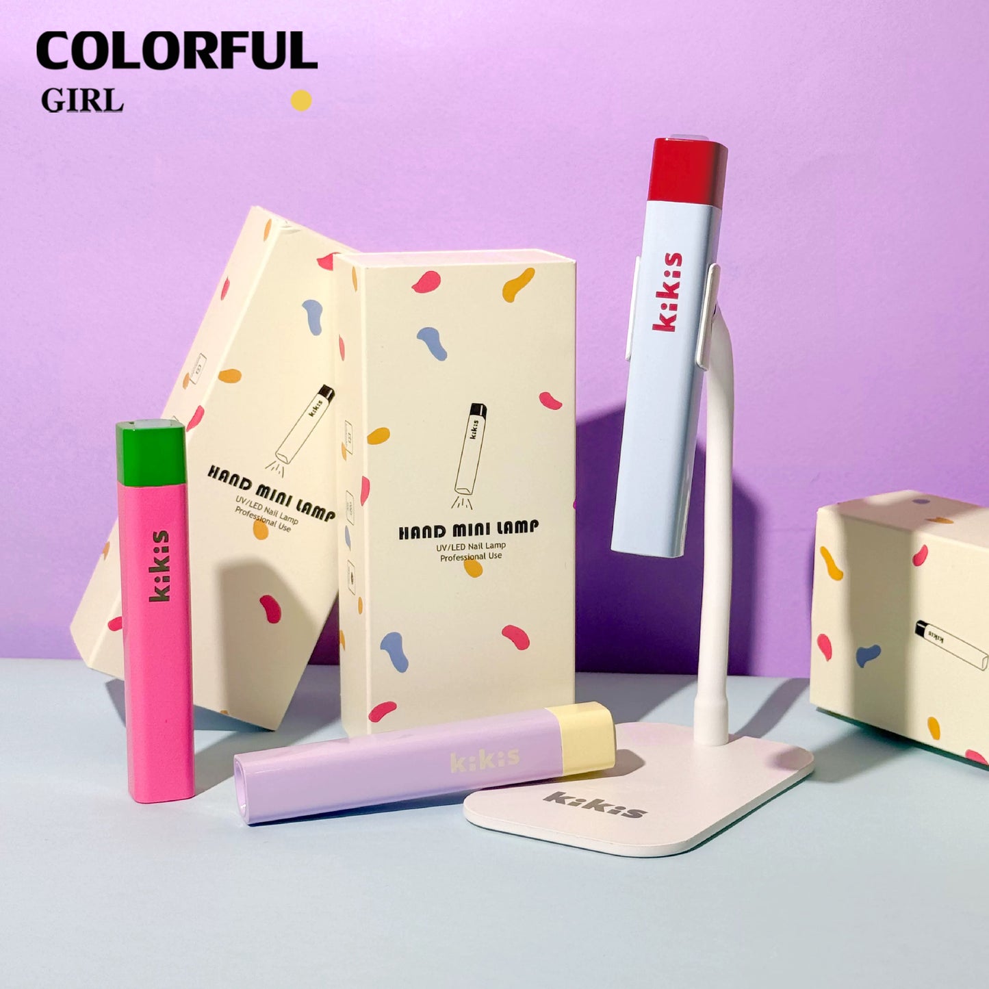 【พร้อมส่ง】500mAh ทุกสีไฟฉายอบเล็บ kikis แยกขาย ขาตั้ง / ไฟฉายอบเล็บ สี แบบพกพา 3w. ล็อกอะไหล่ ชาร์จไฟได้ สามารถใช้สำหรับอบเจลล็อคสี