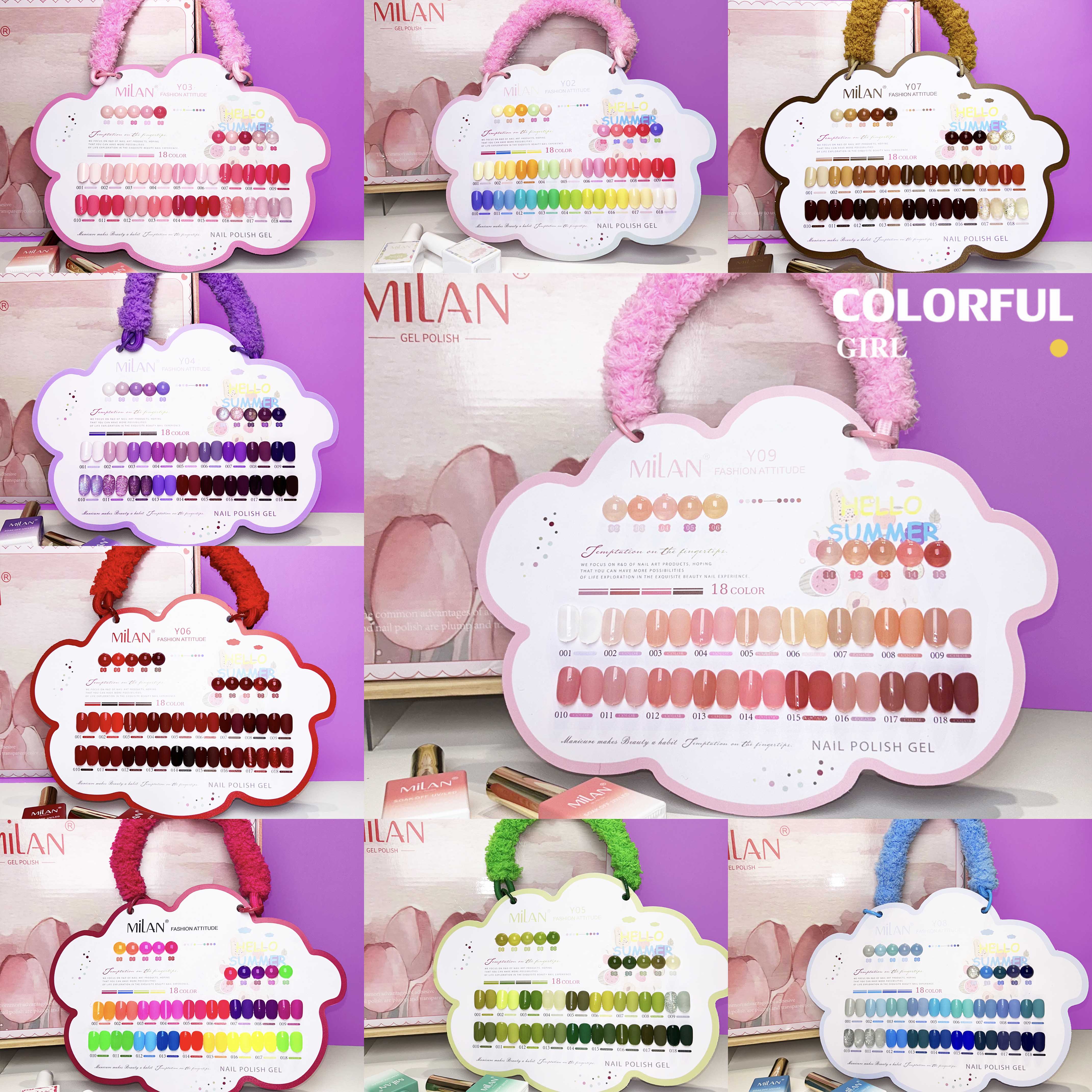 สีเจล Milan New🎉 มาใหม่ 18สี แถมฟรีชาร์ทสี