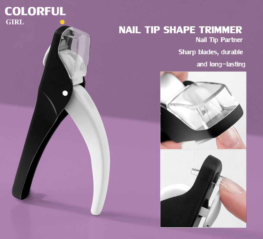 ✨พร้อมส่ง✨กรรไกรตัดเล็บปลอม สเตนเลส รูปตัว U สไตล์ฝรั่งเศส สําหรับตกแต่งเล็บ กรรไกรตัดเล็บปลอม มีกล่องเก็บเศษเล็บ วัดขนาดเล็บได้