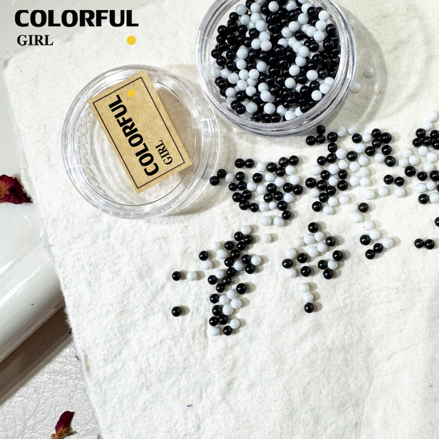 FUN BEADS สไตล์เกาหลี อิน ด้ายสีเค้กริบบิ้นริบบิ้นอุปกรณ์แต่งเล็บน่ารักผสมสีรูปพิเศษน้ําตาลเข็มสีถั่วเครื่องปั้นดินเผานุ่มเครื ลูกปัดตกแต่งเล็บ funbeads พร้อมส่งในไทย