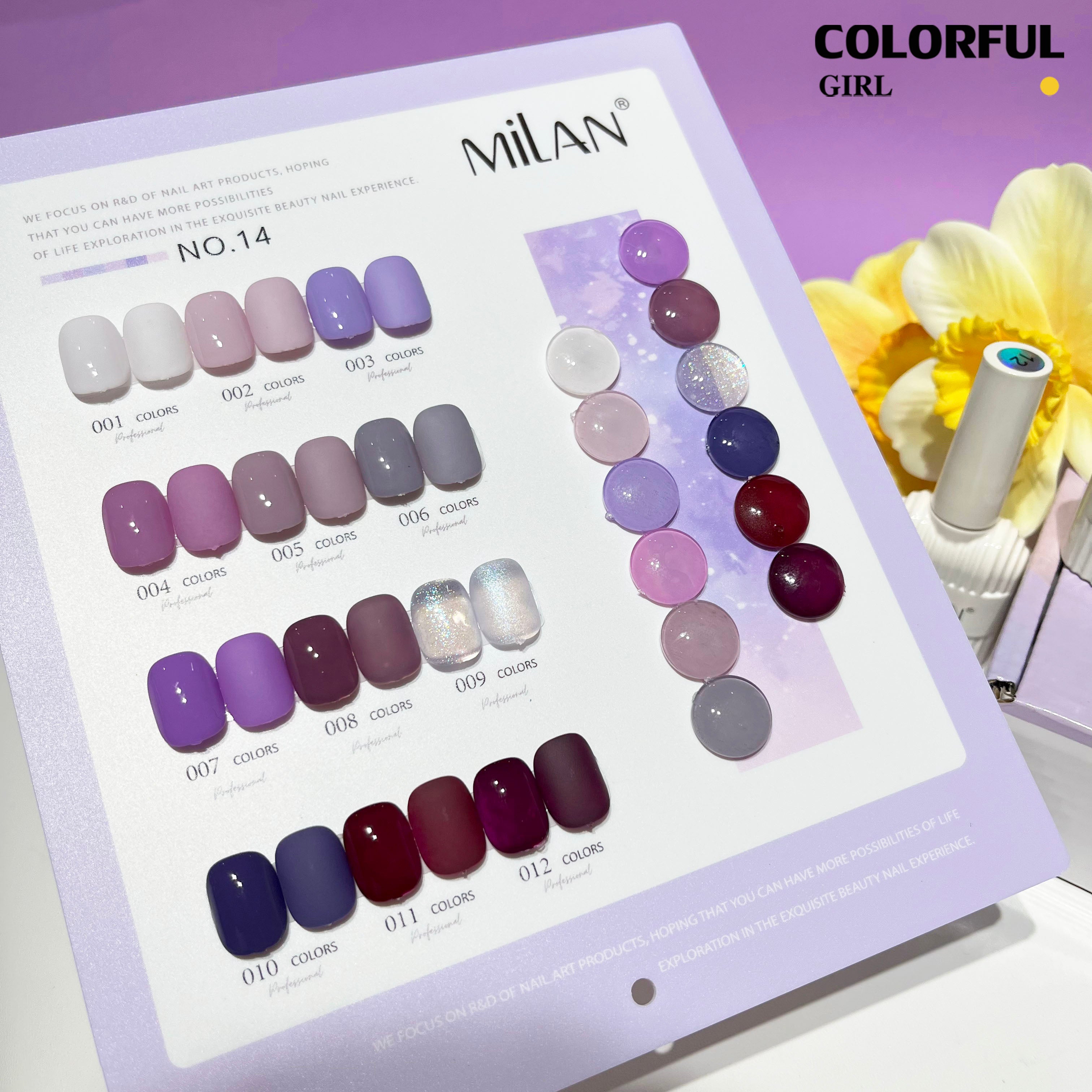 Milan มาใหม่ 12 สี มีหลายเช็ท หลายโทนสี แถมฟรีชาร์ทสี