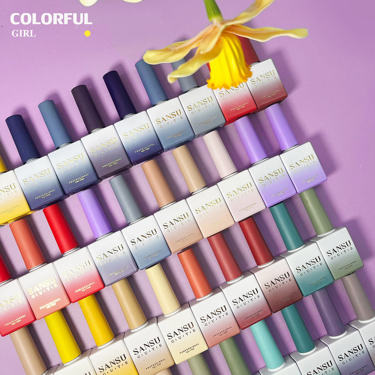 สีเจล SANSU 133 สี ชุดยาทาเล็บ 15ml/ขวด การ์ดสีฟรี +TOP COAT+BASE COAT ชุดร้านเล็บ พร้อมชาร์ทโชว์ ขวดสีเดียวกับสี