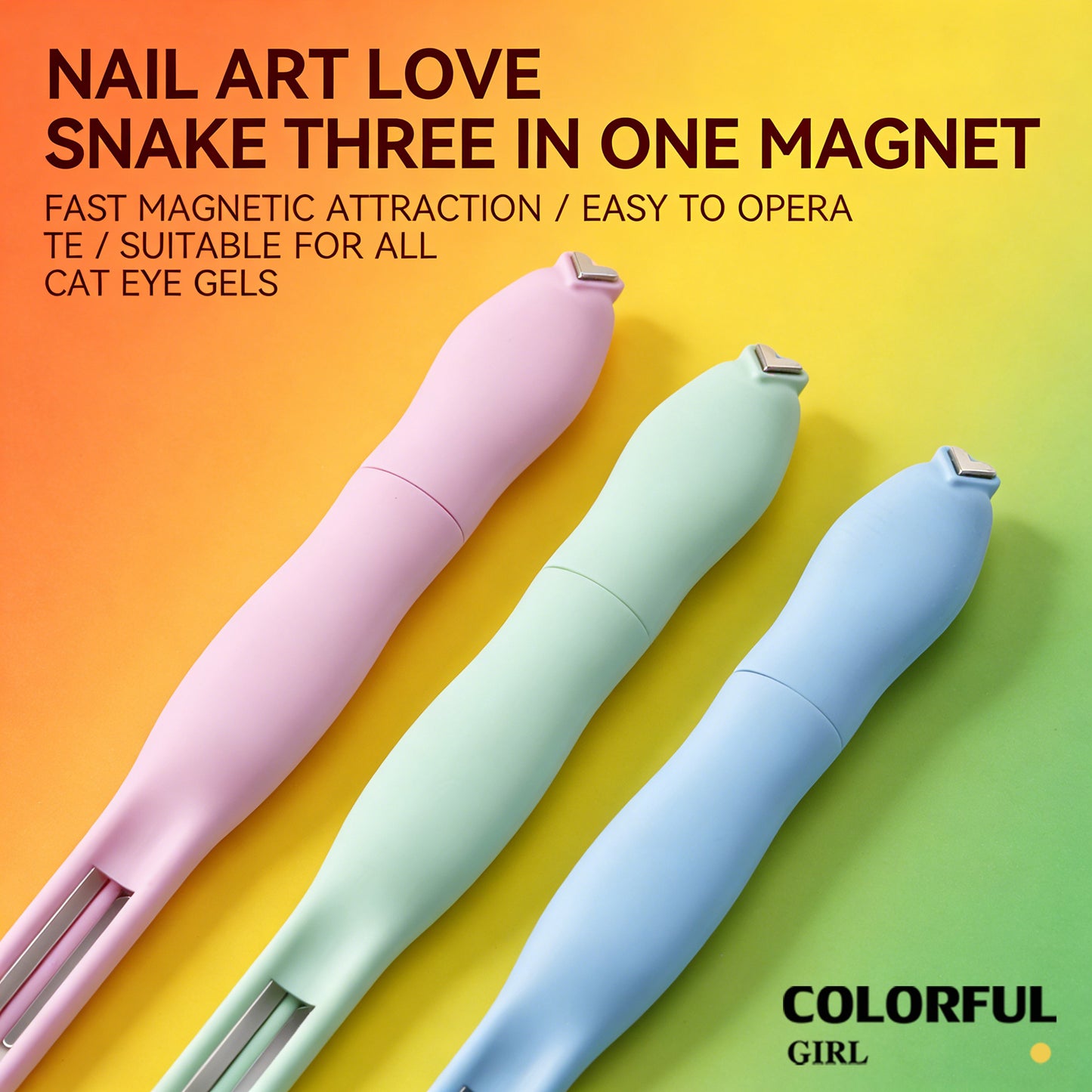 Cat Eye Magnetic Nail Art เครื่องมือ, 3IN1 Multifunctional Heart Cat Eye