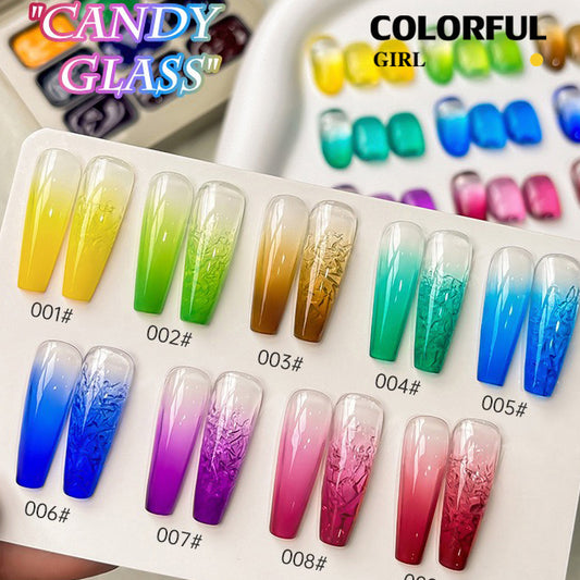 ✨พร้อมส่ง✨สีเจลไซรัป  Solid Pat Gel 9-square series  ยาทาเล็บ Pat กาว Delicate หนาสูง Saturation Blooming Gradient No-Wash ยาทาเล็บ 9 Grid Series