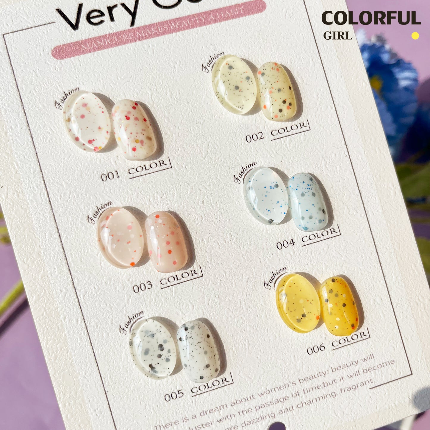 【พร้อมส่ง】XUANFEIER 6สี   Flash สีเจลแฟลช6 สี  แถมชาร์ทอะคริลิคสำเร็จรูป