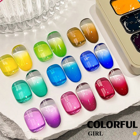 ✨พร้อมส่ง✨สีเจลไซรัป  Solid Pat Gel 9-square series  ยาทาเล็บ Pat กาว Delicate หนาสูง Saturation Blooming Gradient No-Wash ยาทาเล็บ 9 Grid Series