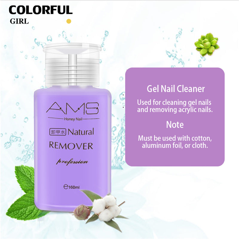 AMS น้ำยาล้างเล็บเจล ถอดเ ล็บเจล ถอดเล็บปลอม ชนิดขวดปั้ม ใช้งานง่าย 160ml พร้อมส่ง🔥 น้ำยาล้างเล็บแบบขวด ใช้งานง่าย สะดวก