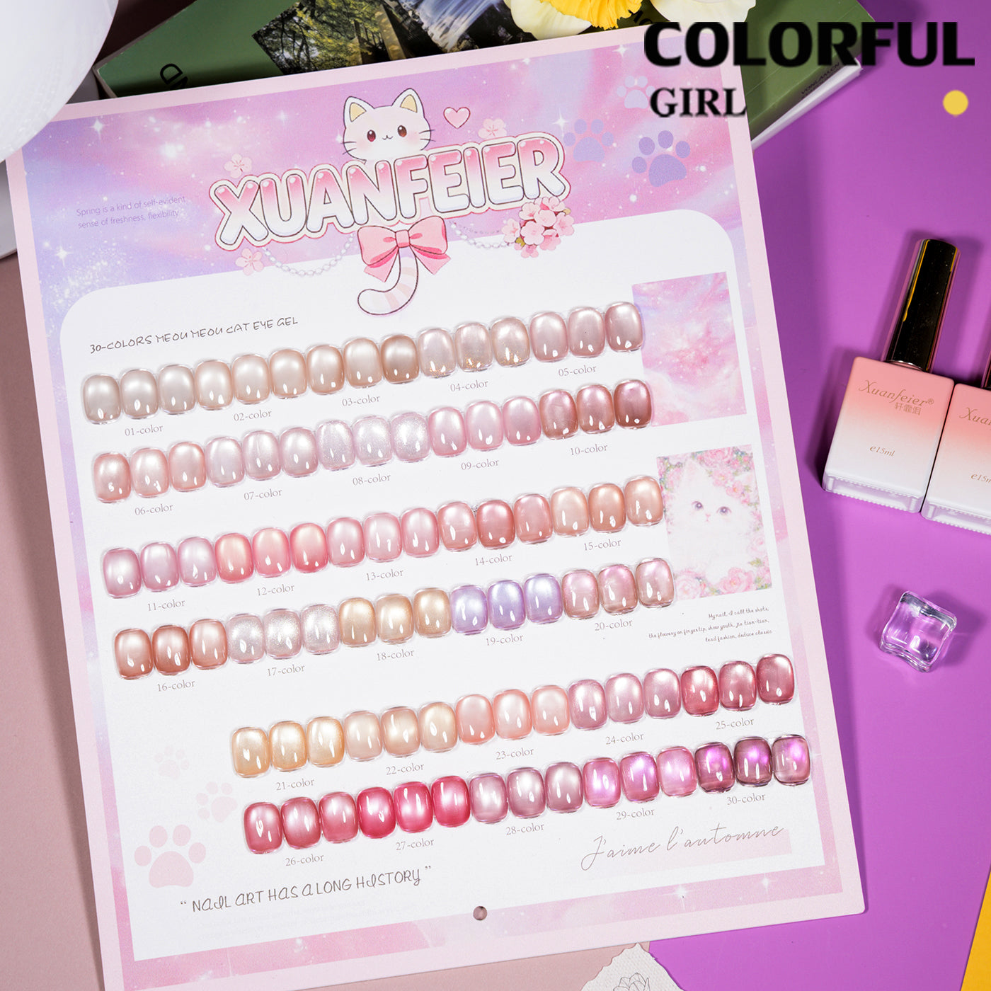 เจลเล็บ XUANFEIER Cat Eye 30 สี | เจลตาแมว + สีเจลแคทอายเนื้อซาติน  โทนนู้ดชมพู/พีช | เนื้อซาติน เล่นแสงละมุน | ขับผิว ดูดีทุกวัน ใช้ได้ทุกโอกาส (พร้อมใช้งาน) ✨