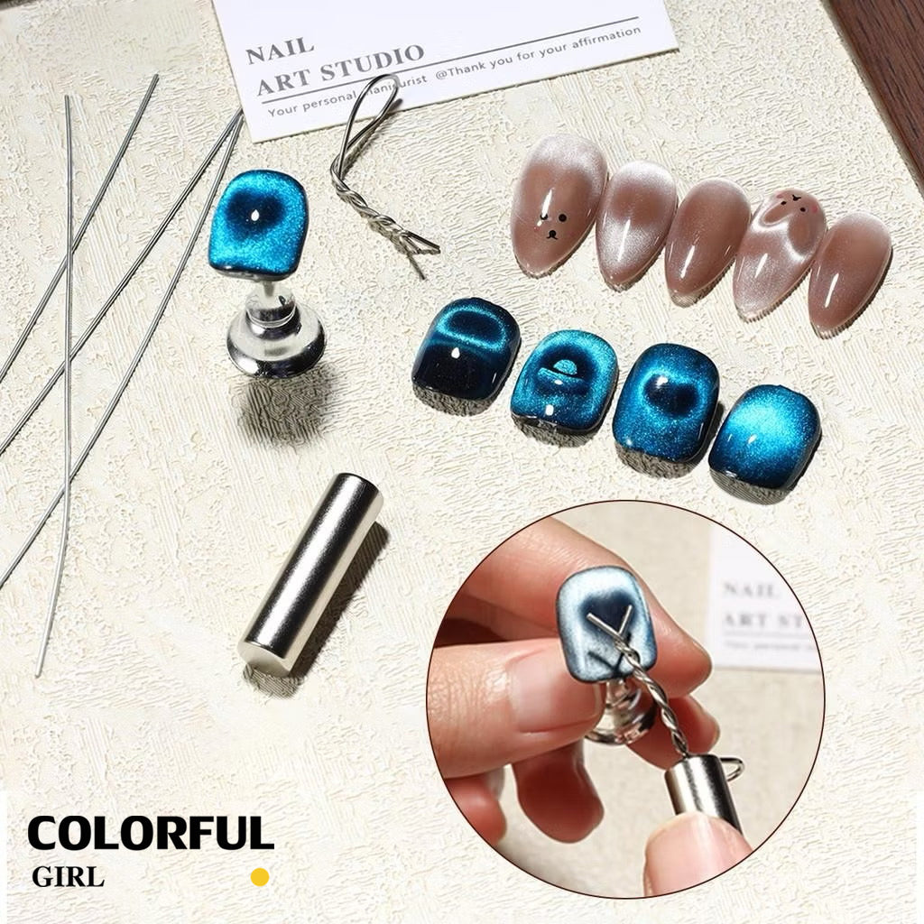 ✨พร้อมส่ง✨ลวดดึงสีลูกแก้วลายหัวใจ Cat Eye เล็บแม่เหล็กชุดยืดหยุ่นลวดเหล็กสําหรับ Creating Heart & Ingot รูปร่างบนเล็บเล็บเครื่องมือ