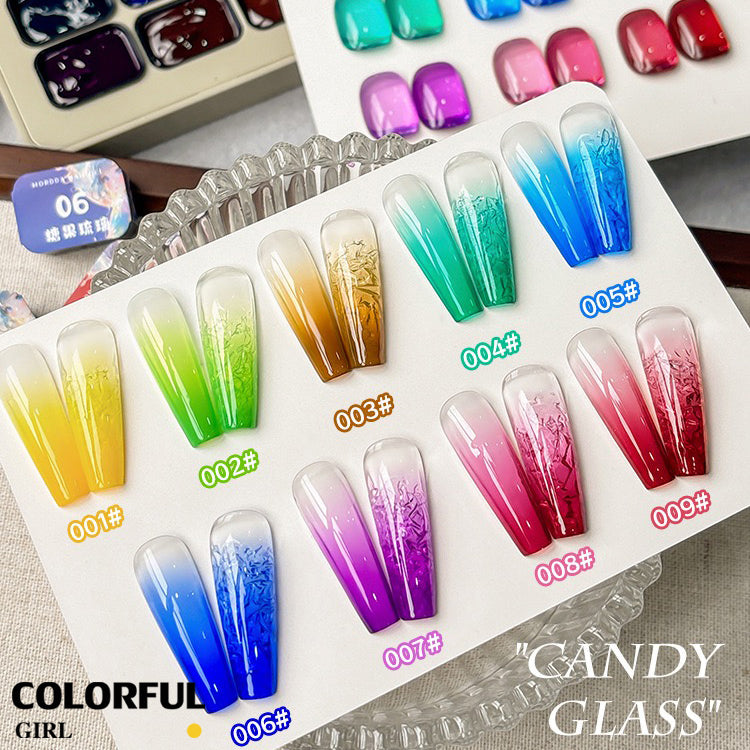 ✨พร้อมส่ง✨สีเจลไซรัป  Solid Pat Gel 9-square series  ยาทาเล็บ Pat กาว Delicate หนาสูง Saturation Blooming Gradient No-Wash ยาทาเล็บ 9 Grid Series