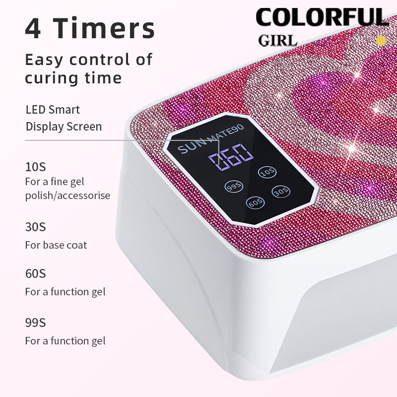 【พร้อมส่ง】SUN MATE90 เครื่องอบเล็บเจล เครื่องอบเล็บ UV LED 90 ดวง | อบไว แห้งเร็วทั่วทั้งมือ | ตั้งเวลา 4 ระดับ | ถอดฐานได้ | ใช้ได้ 2 มือ สะดวกสุดๆ 💎
