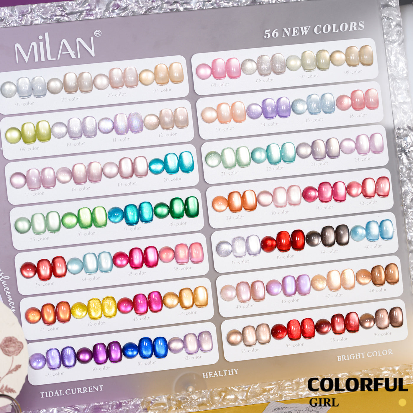 เจลเล็บ MILAN Cat Eye 56 สี | รวมโทนสีครบเซ็ต | นู้ด/สีสด/โฮโลแกรม/โทนเข้ม | เซ็ตเดียวครบทุกสไตล์ เจลตาแมว + สีเจลแคทอายเนื้อซาติน  (ทามาให้แล้ว พร้อมใช้งาน)