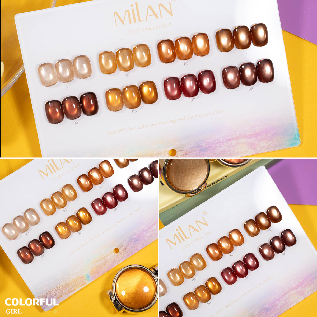 เจลเล็บ MILAN Cat Eye 8 สี สีเจลแคทอาย  |โทนสุภาพ หวานละมุน | เจลแม่เหล็กตาแมว | สีชัด ติดทนนาน สำหรับงานเล็บมืออาชีพ | สร้างเอฟเฟกต์แสงได้ทันที (ทามาให้แล้ว พร้อมใช้งาน)สีเจลแคทอาย