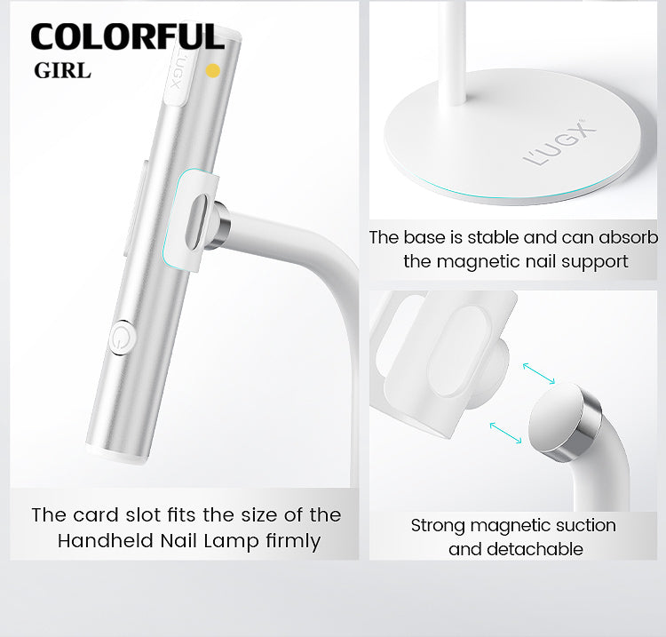 🌟 L’UGX LG-206 เครื่องอบเล็บพกพาไร้สาย 3W | หลอดไฟเพชรคู่ 500mAh | ไฟฉายอบเล็บ มือถือพกพา น้ำหนักเบา สีสวยจับถนัดมือ ชาร์จแม่เหล็ก มี 6 สี พร้อมส่งจากไทย
