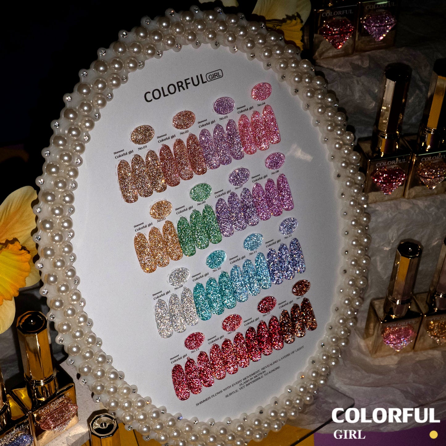 COLORFUL GIRL สีเจลแฟลช Diamond Flash Gel A-16 สี ✨ ฟีลดาวประกายเพชร｜วิ้งวาวแบบเพชรสุดหรู｜blingbling สูงสุด 💎 (ตกแต่งเพชรบนตัวขวด｜พร้อมใช้งาน ทามาให้แล้ว)