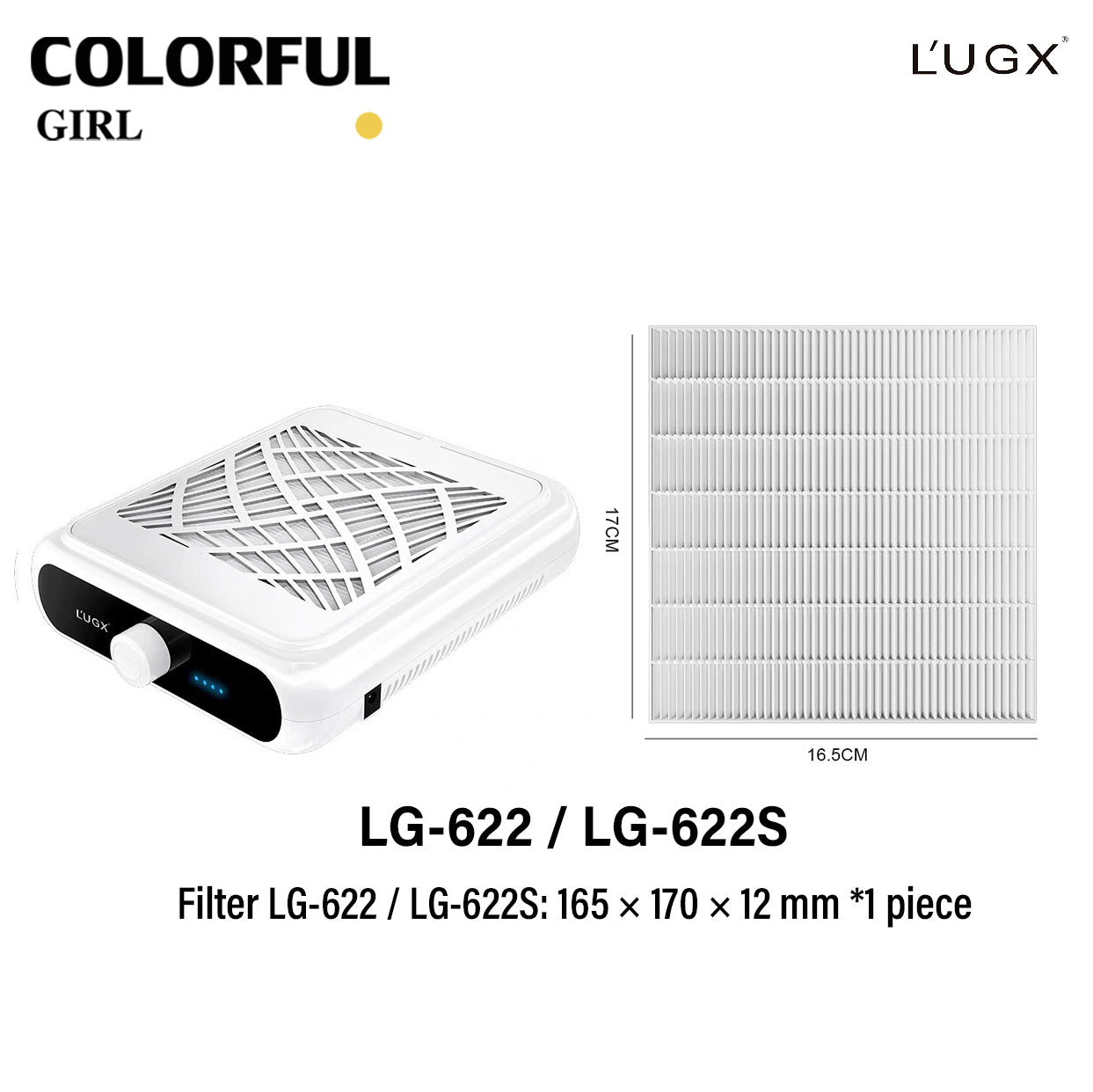 พร้อมส่ง⚡ แผ่นกรองฝุ่นแท้ L’UGX สำหรับรุ่น LG-621 / LG-621S / LG-622 / LG-622S / LG-608 / LG-608S / LG-618 / LG-618S เครื่องดูดฝุ่นทำเล็บ อะไหล่กรองฝุ่นคุณภาพสูง