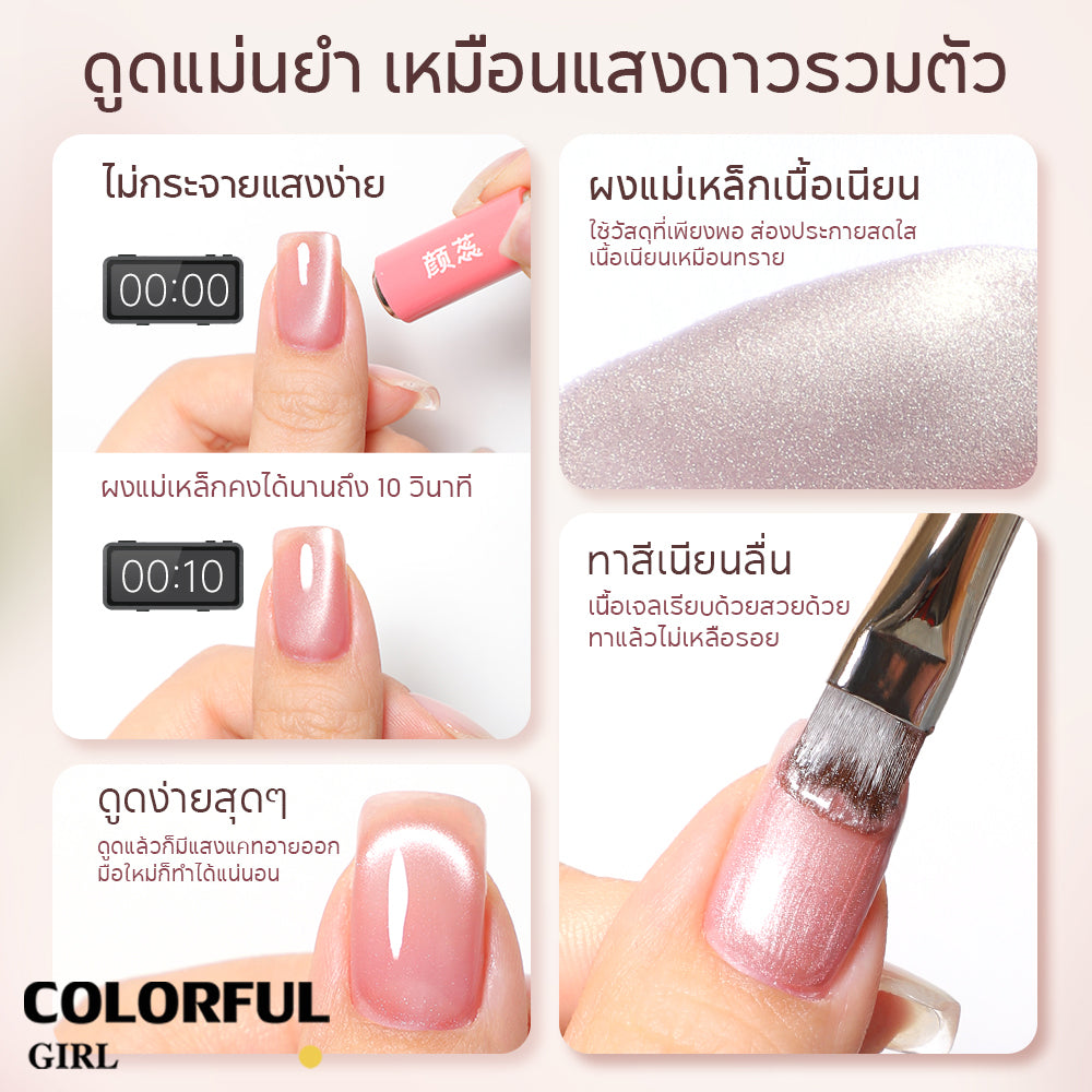 Youth Rose 2.5g Cat Eye UV Gel ยาทาเล็บ, G ครอกแม่เหล็กเล็บวานิช, UV/LED โคมไฟต้องการ ตาแมวน้ำยาทาเล็บแม่เหล็ก สีเจลแคทอายเนื้อนมฟุ้ง ฟีลใสละมุนแบบเจลลี่น้ำแข็ง ✨