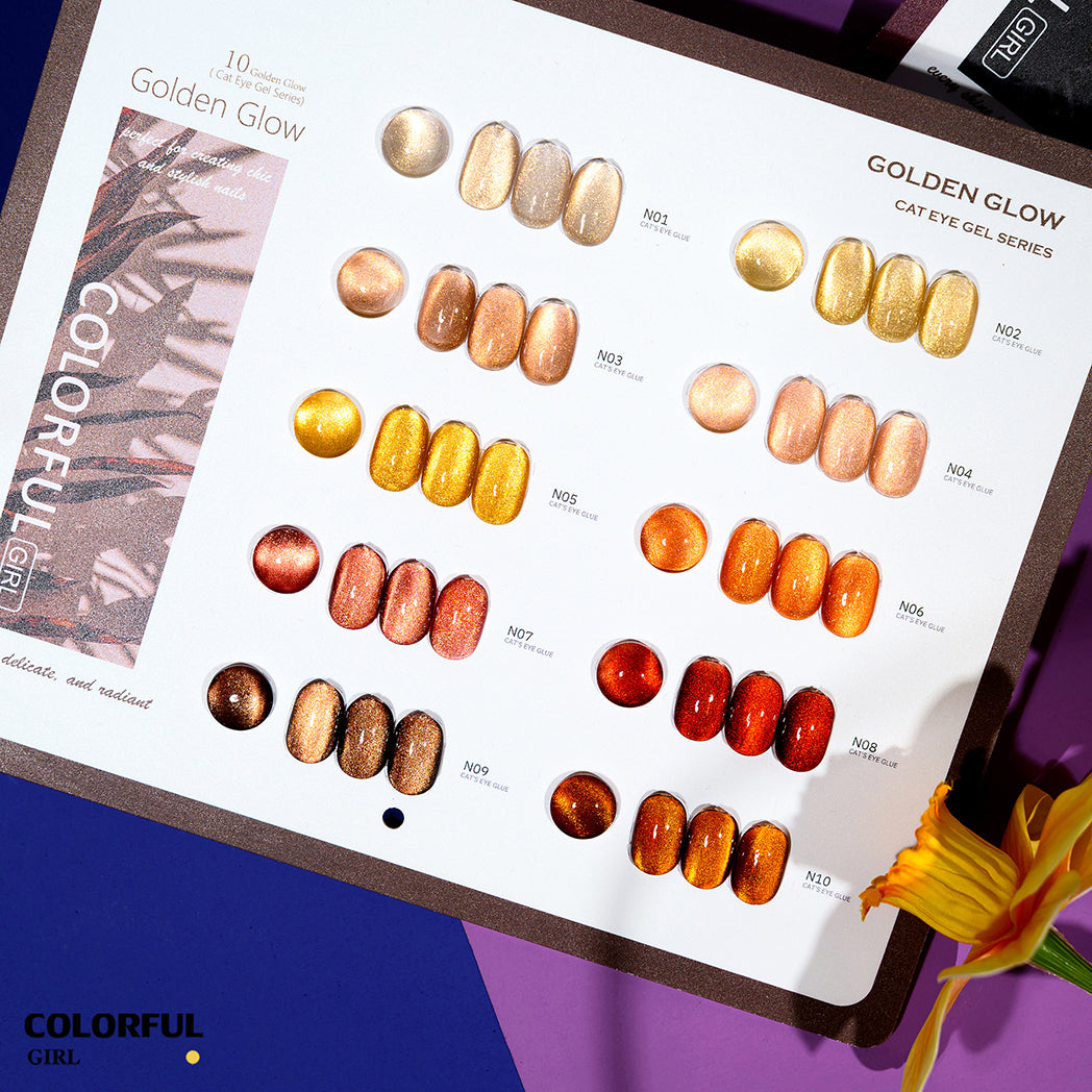 💅 Colorful Girl สีเจลแคทอายเนื้อซาติน เจลแคทอาย 10 สี✨โทนน้ำตาลละมุน ดูสุภาพและขับผิวให้สว่าง☕โทนแดงสดใส หรูหรา แวววาวโดดเด่น💋แม่เหล็กวิ้งละเอียด เงางามหลายมิติ  แถมฟรีชาร์ต