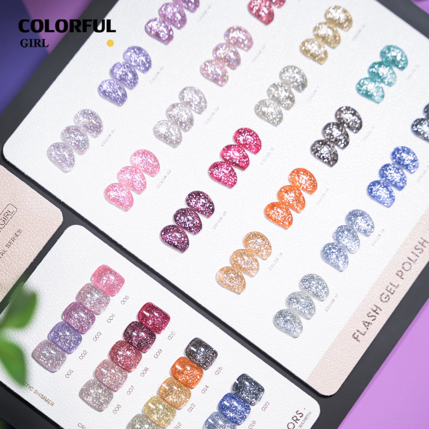 COLORFUL GIRL  เจลแฟลชโอปอล เจลโอปอลกลิตเตอร์แฟลช วิ้งระยิบแบบเพชร 20 สี แถมชาร์ทสีฟรี
