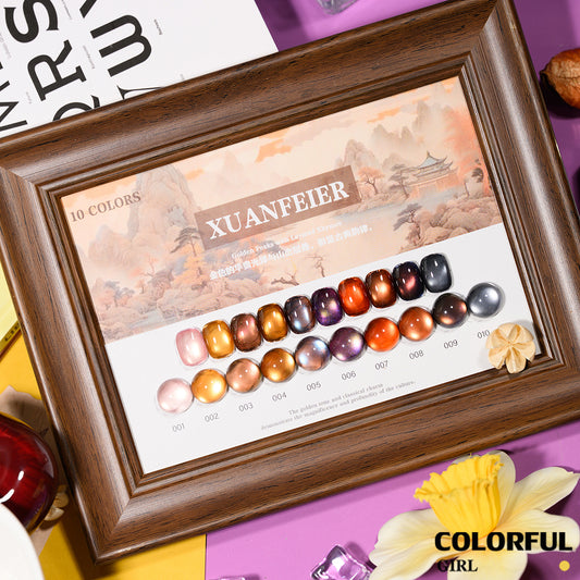 XUANFEIER 10 สีเจลแคทอาย เงาสวยแบบอัญมณี แถมฟรีชาร์จสี
