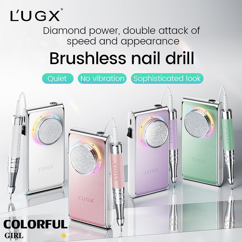LUGX เครื่องเจียรเล็บ LG-902S มอเตอร์ไร้แปรง ดีไซน์หนัง ประดับเพชร มี 4 สีให้เลือก 30,000 รอบ/นาที 24W แบบพกพา ชาร์จไฟได้