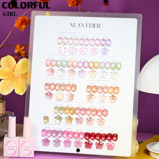 XUANFEIER เจลตาแมว 30 สี |แคทอายมุกละมุน เล่นแสงไหลลื่นสุดละมุน ✨· เอฟเฟกต์แม่เหล็กแน่น เงาสวยชัด(ทามาให้แล้ว พร้อมใช้งาน)สีเจลแคทอาย