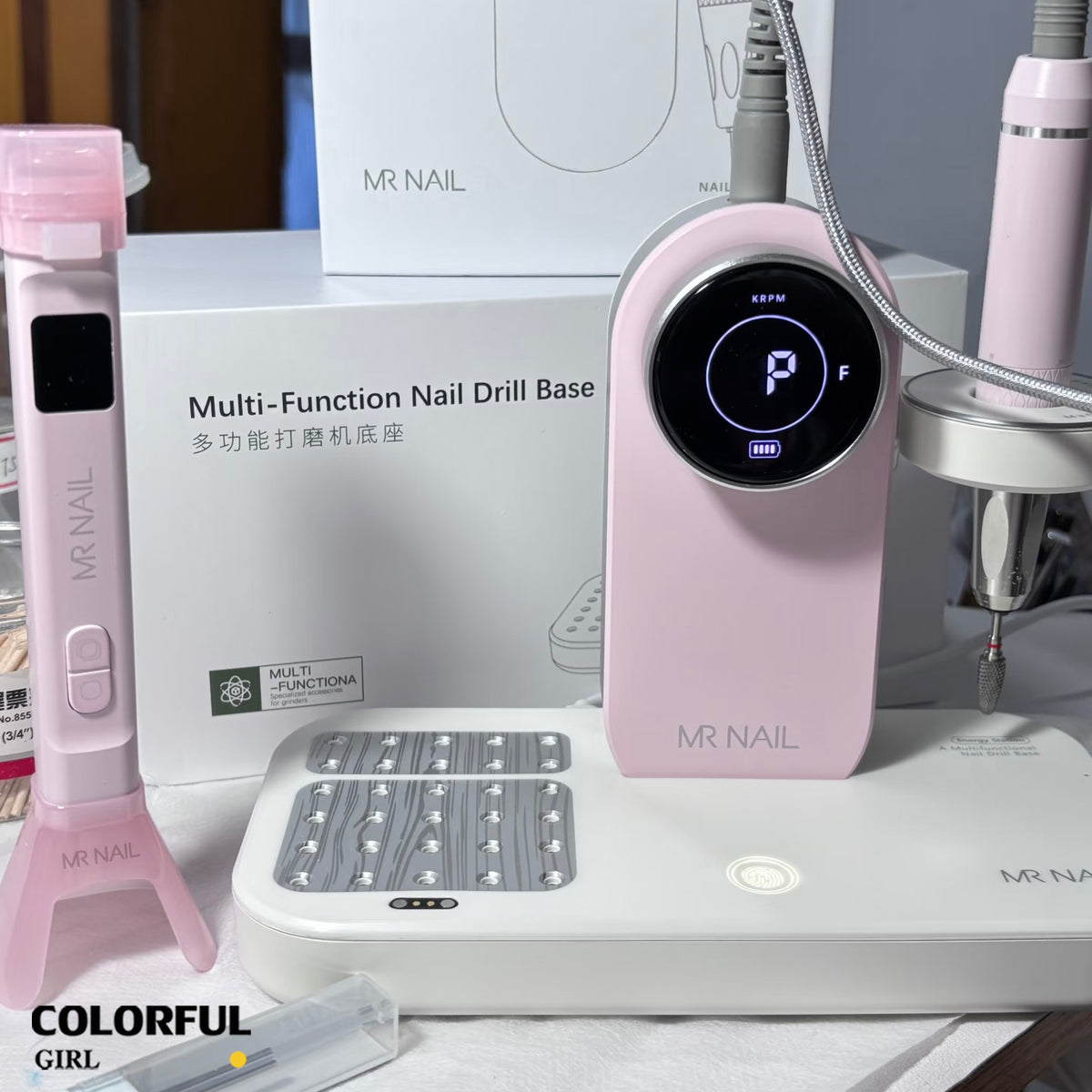 【พร้อมส่ง】MR.NAIL Gen 2 เซตเครื่องเจียเล็บไร้สาย 30,000/35,000 RPM มอเตอร์ Coreless/ไร้แปรงถ่าน พร้อมแท่นชาร์จอเนกประสงค์และกล่องฆ่าเชื้อดอกเจีย มี 5 สี