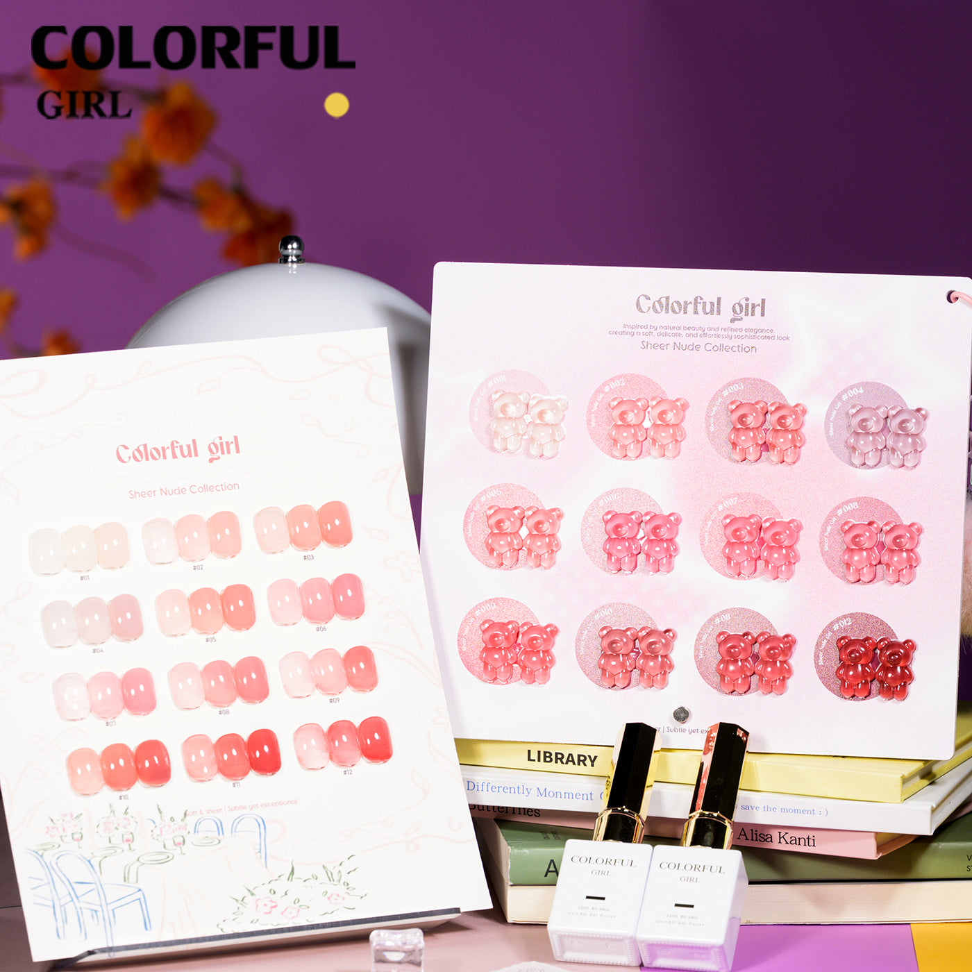 【พร้อมส่ง】💅 สีทาเล็บเจล Colorful Girl ✦ เซต 12 สี ✦ โทนชมพู Ice Peach หวานละมุน ✦ แถมฟรีชาร์ตสี 💖ซีรีส์ Sweet Nude Pink