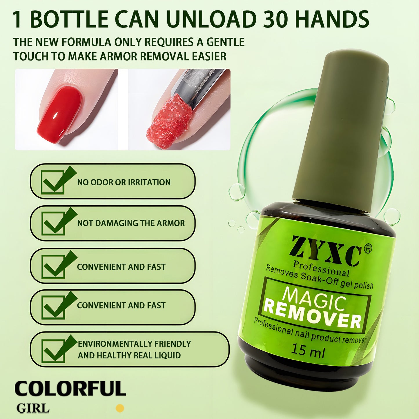 💚 พร้อมส่ง น้ำยาถอดสีเจล 15ml Magic Gel Remover | น้ำยาระเบิดสีเจล | ลอกสีเจลง่าย ไม่ต้องแช่อะซิโตน | ไม่ทำร้ายหน้าเล็บ