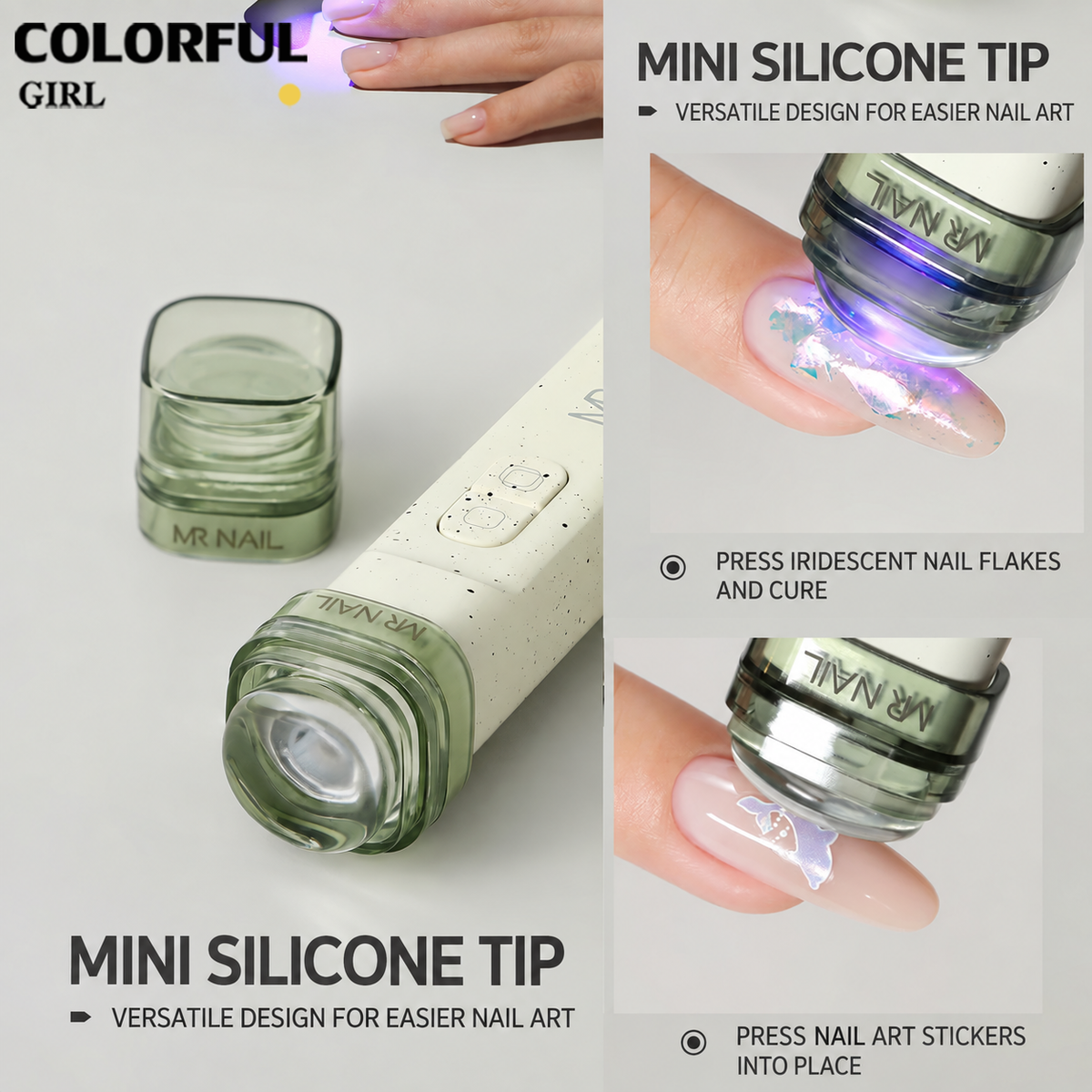 【พร้อมส่ง】MR.NAIL Gen 2 เครื่องอบเล็บเจล LED/UV แบบมือถือไร้สาย 3-in-1 พร้อมฐานบังแสงและหัวซิลิโคน 400mAh เซ็นเซอร์อัตโนมัติ ใช้งานต่อเนื่องประมาณ 100 นาที